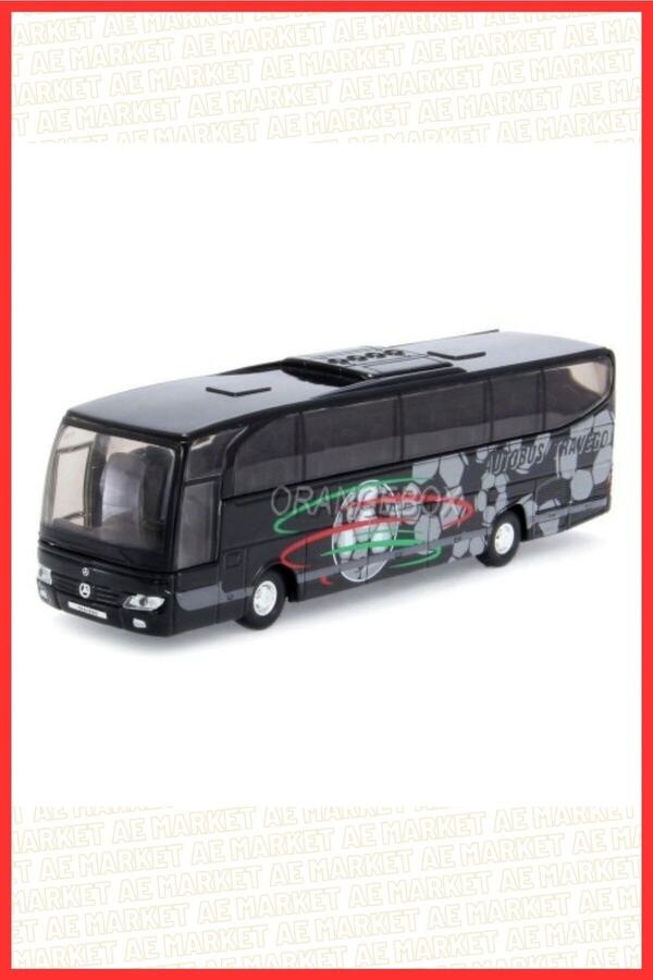 Genel Markalar Mercedes Benz Travego Otobüs Diecast Metal Orjinal Takım Otobüsü Kapı Açılır Siyah