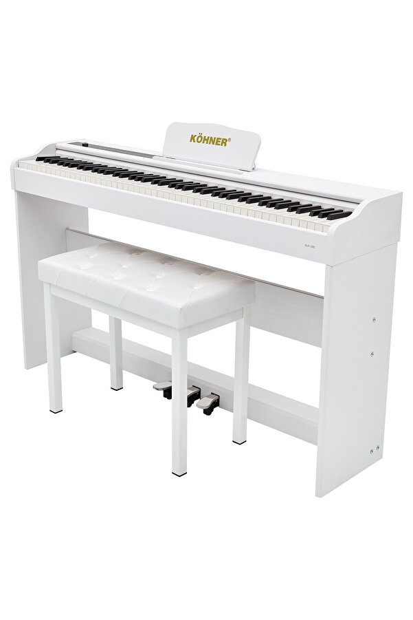KÖHNER Slp-225 Wh Dijital Konsol Piyano, Bluetooth, Tuş Hassasiyeti, 88 Tuşlu (KULAKLIK VE TABURE)