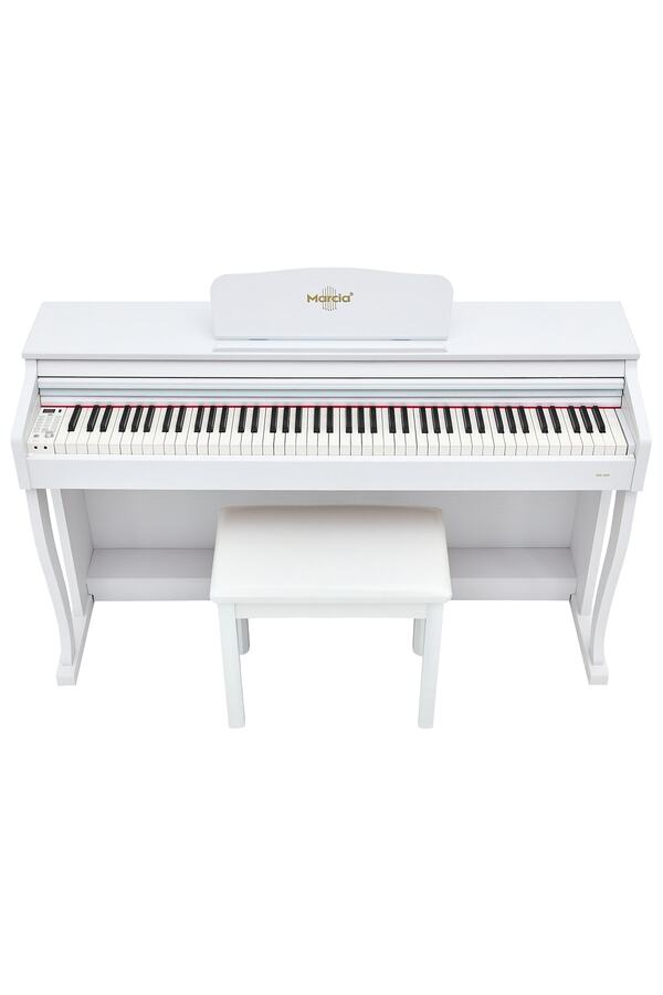 Marci̇a Mk-880 Wh Di̇ji̇tal Konsol Pi̇yano (Tuş Hassasi̇yetli̇, 88 Tuşlu, Kapaklı) - Kulaklık Ve Tabure Hedi̇yeli̇