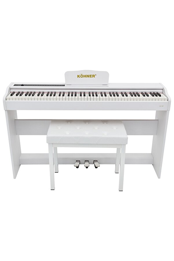 KÖHNER Slp-225 Wh Dijital Konsol Piyano, Bluetooth, Tuş Hassasiyeti, 88 Tuşlu (KULAKLIK VE TABURE)