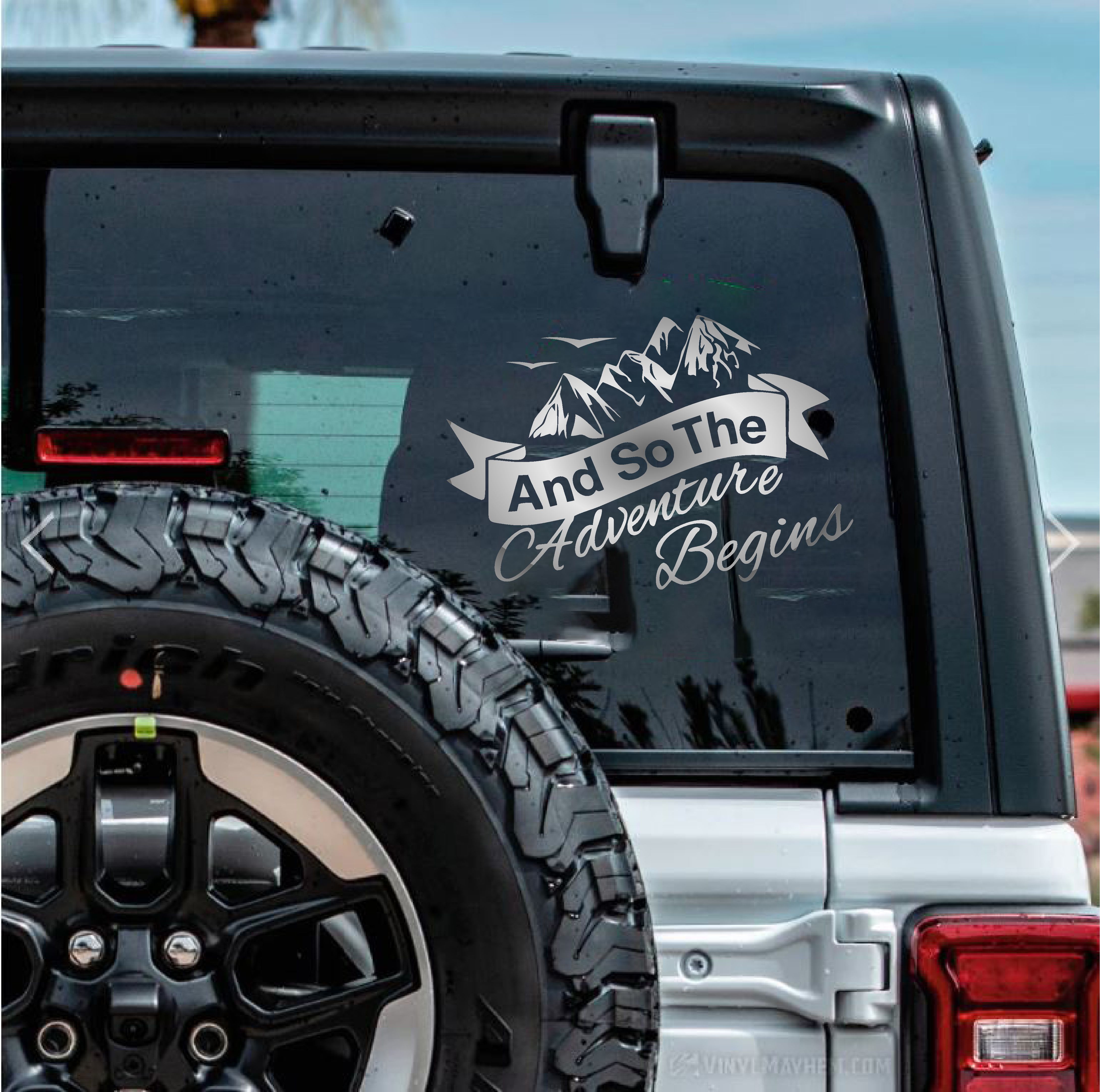 Adventure Begi̇ns Sti̇cker - Kamp Doğa Dağ Sti̇cker - Araba Oto Motosi̇klet Karavan Cam Sti̇cker - 00084 15X10 Cm 