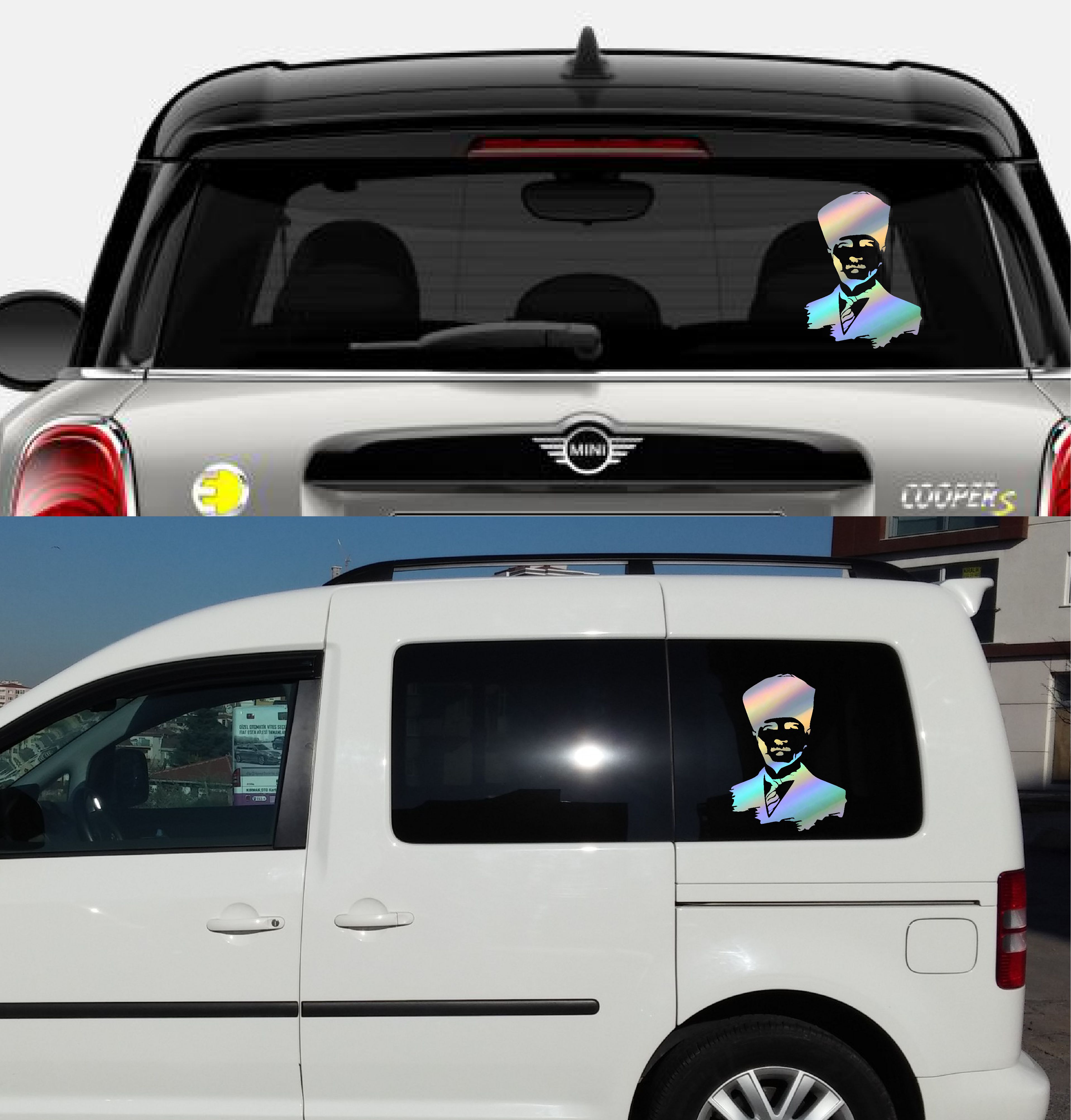 Atatürk Si̇lüet Gazi̇ Mustafa Kemal Büyük Türk Atatürk Başkomtan Sti̇cker Araba Oto Motosi̇klet Karavan Sti̇cker 00008 50X37 Cm 