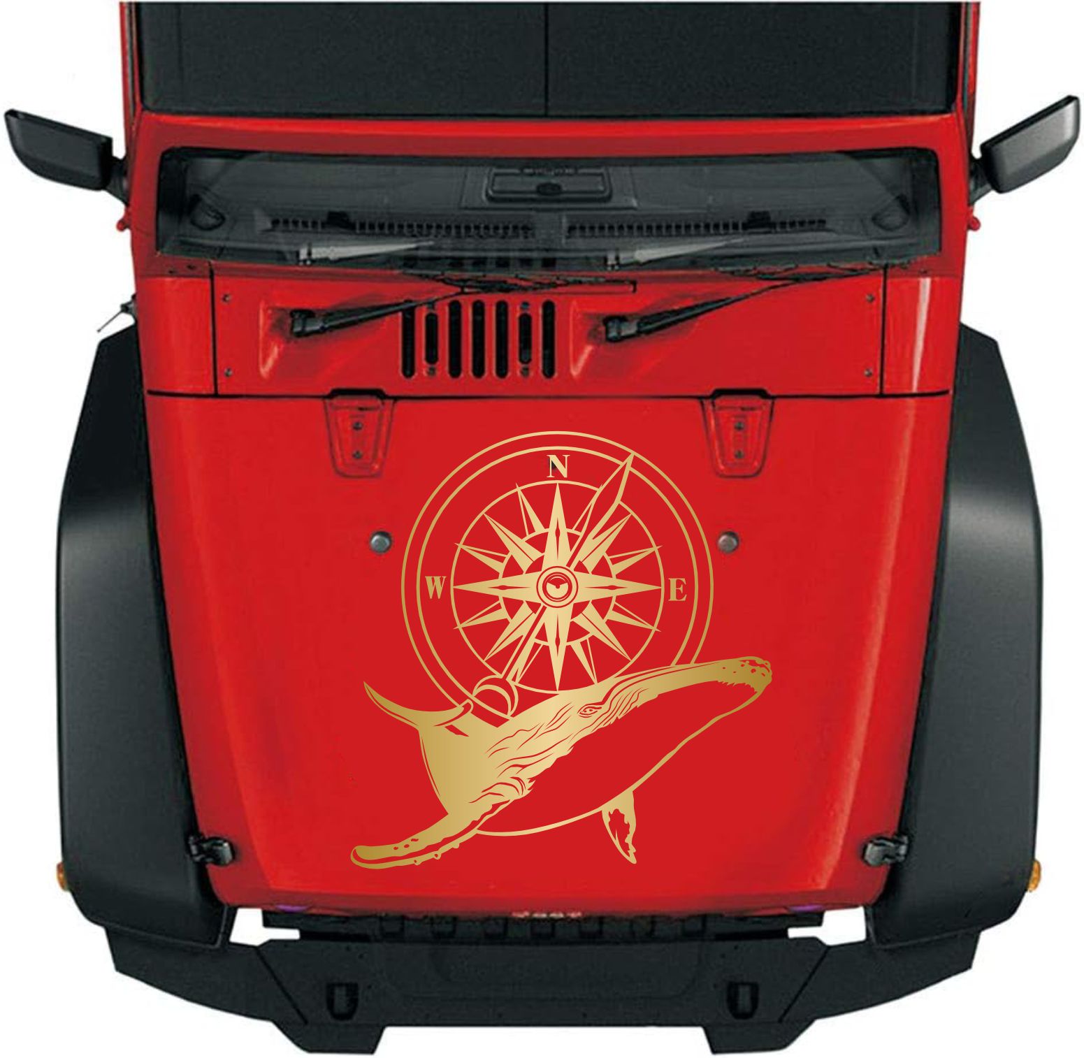 Bali̇na Ve Pusula Sti̇cker - Araba Oto Motosi̇klet Karavan Cam Sti̇cker - 00082 30 Cm 