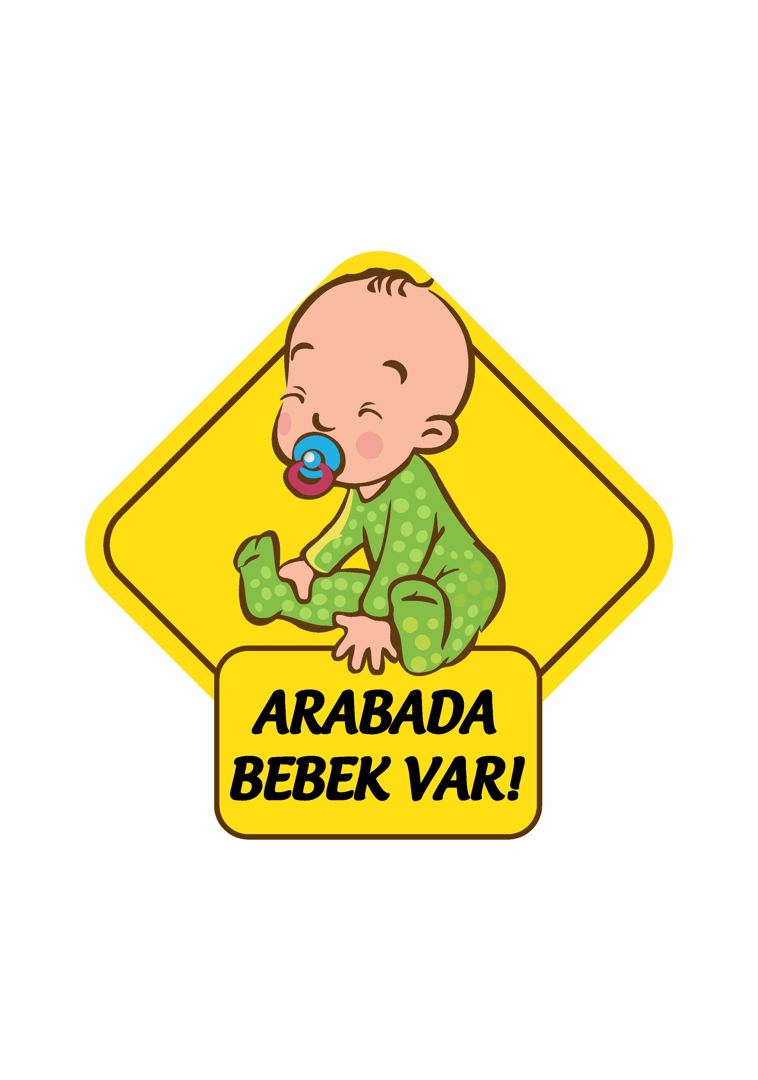 Arabada Bebek Var Araba Sti̇ckeri̇ 00170 20X20 Cm 