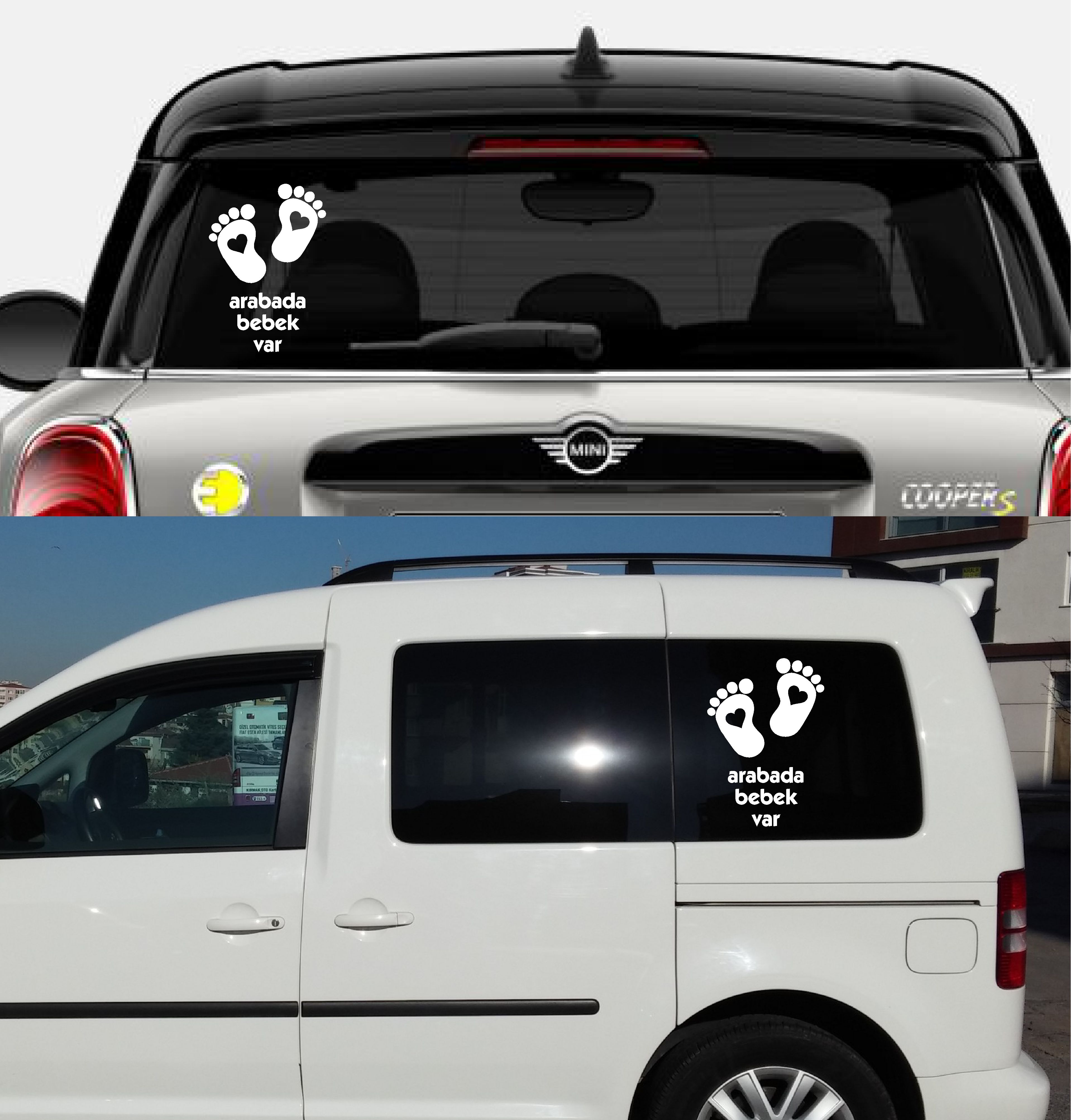 Arabada Bebek Var Sti̇cker Araba Oto Motosi̇klet Karavan Sti̇cker 02502 25X17 Cm 