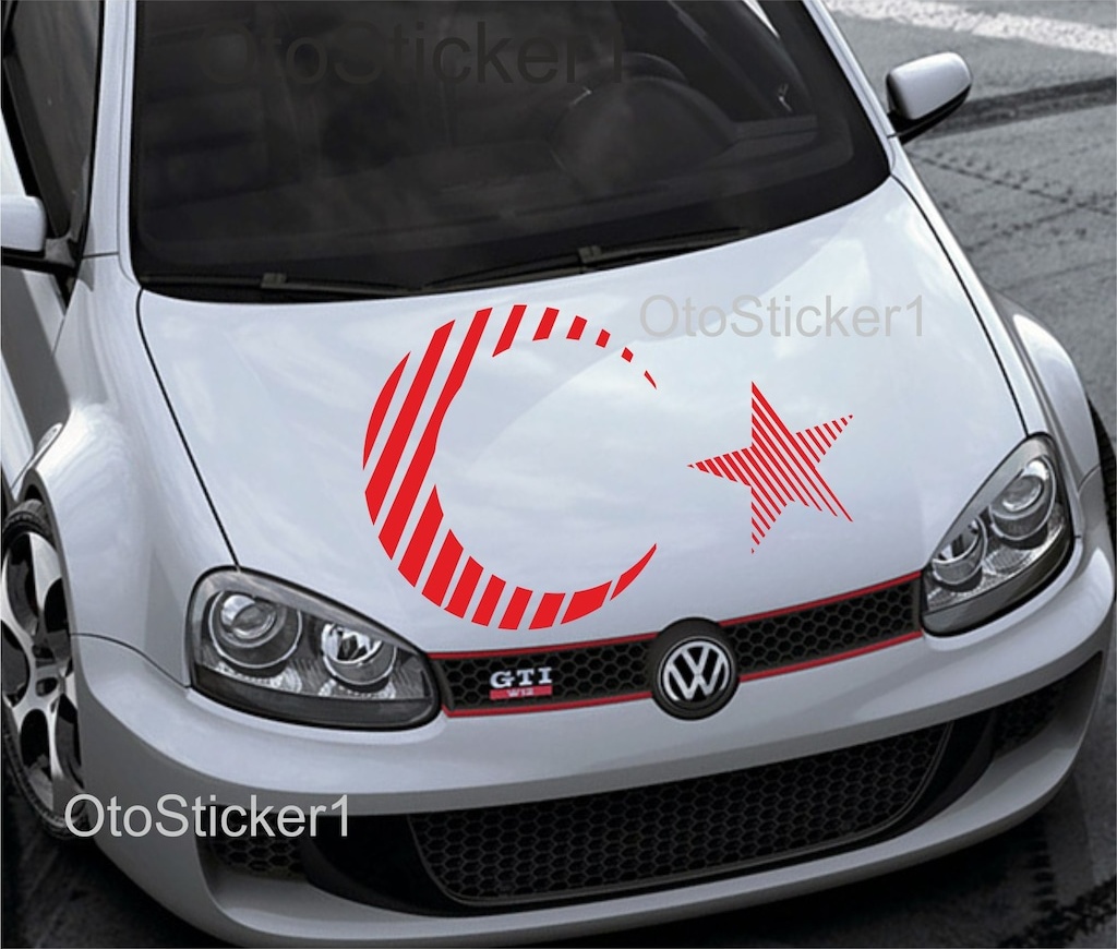 Solo Türk Bayrağı Sti̇ckeri̇ Ay Yıldız Solo Türk Sti̇cker Gold Yaldız-20X12 Cm