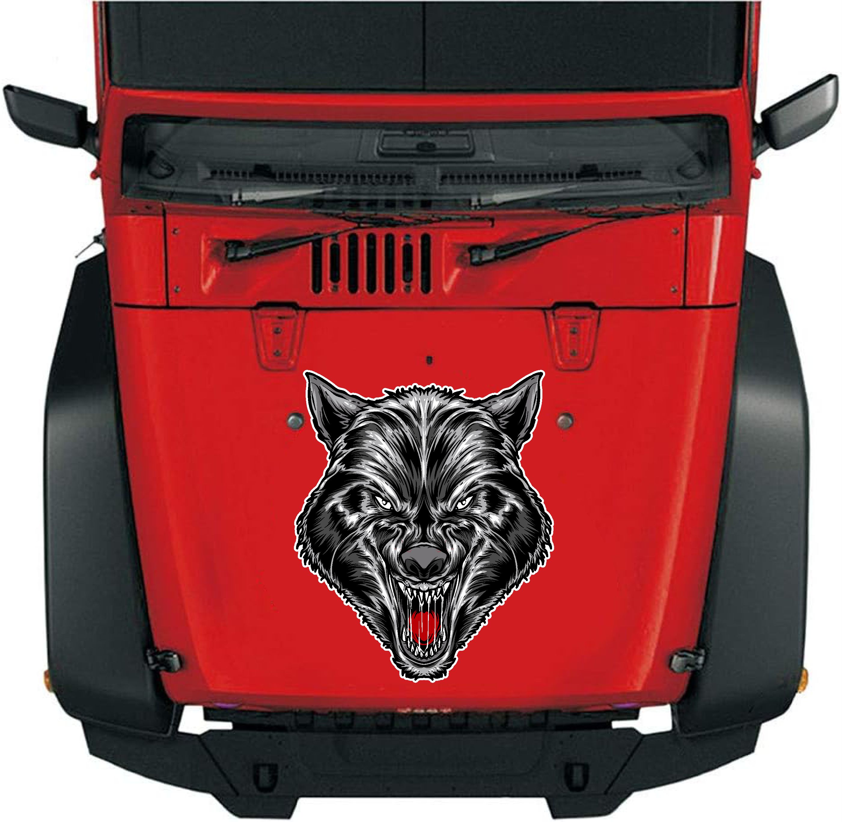 Si̇yah Kurt Wolf Sti̇cker - Araba Oto Motosi̇klet Karavan Cam Sti̇cker - 00264 10X8 Cm 