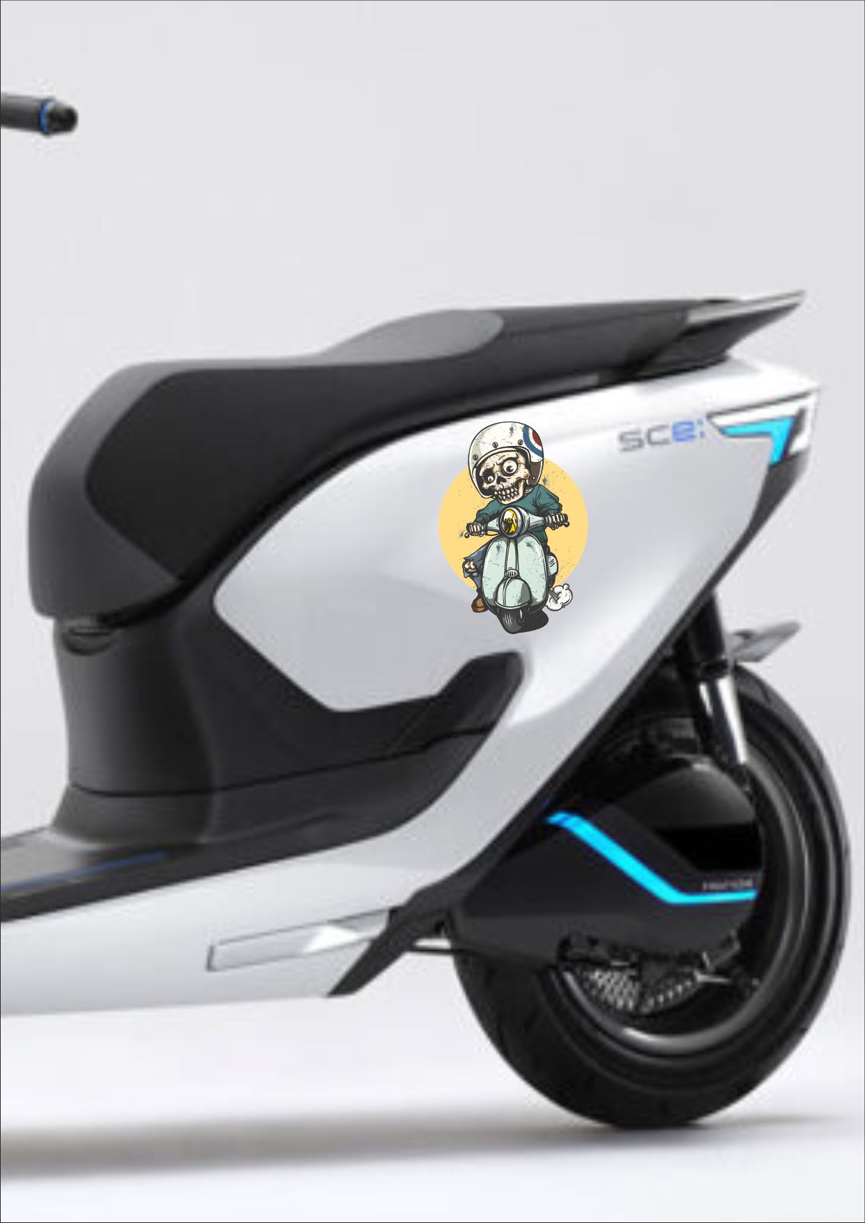 Scooter Motosi̇klet Sti̇cker - Araba Oto Motosi̇klet Cam Sti̇cker - 00012 10X7 Cm 