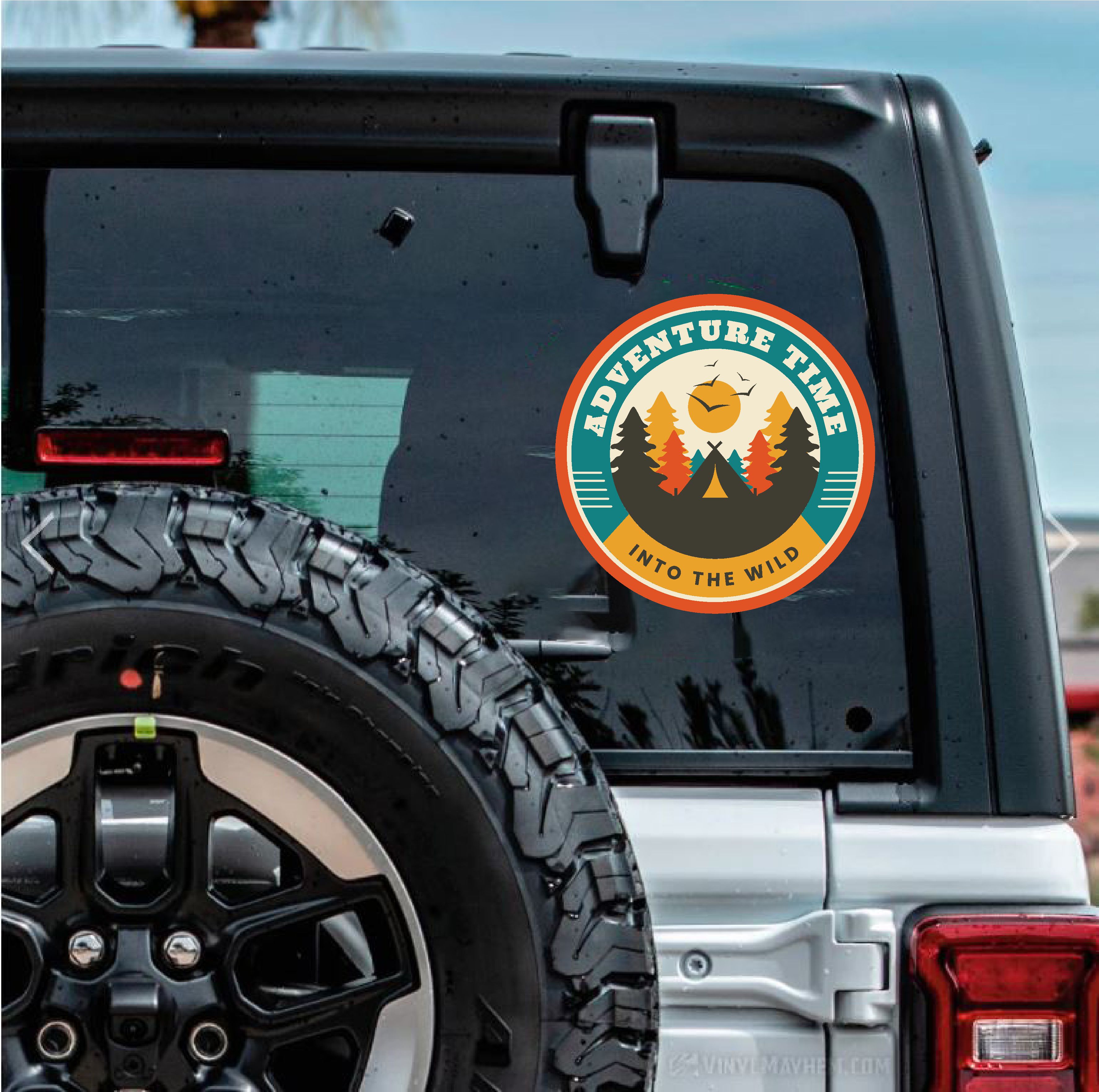 Adventure Ti̇me Sti̇cker - 4X4 Kamp Vahşi̇ Doğa Off Road Sti̇cker -Araba Oto Karavan Motosi̇klet Cam Sti̇cker - 00117 10X10 Cm 
