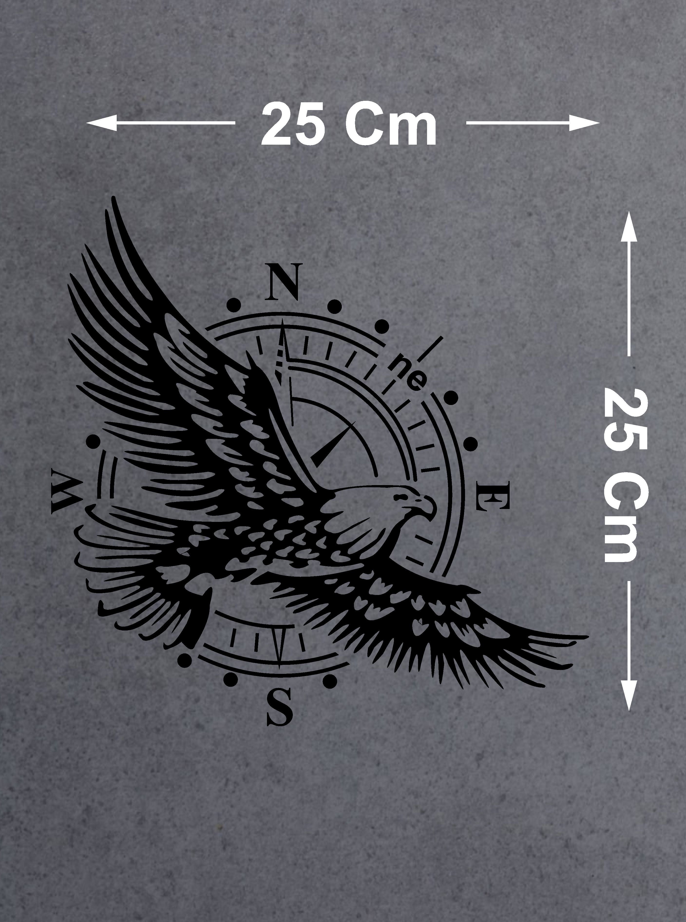 Pusula Ve Kartal Sticker - Beşiktaş Eagle Pusula 4X4 Off Road Sticker - Araba Oto Karavan Cam Sticker - 02521 25X25 Cm 