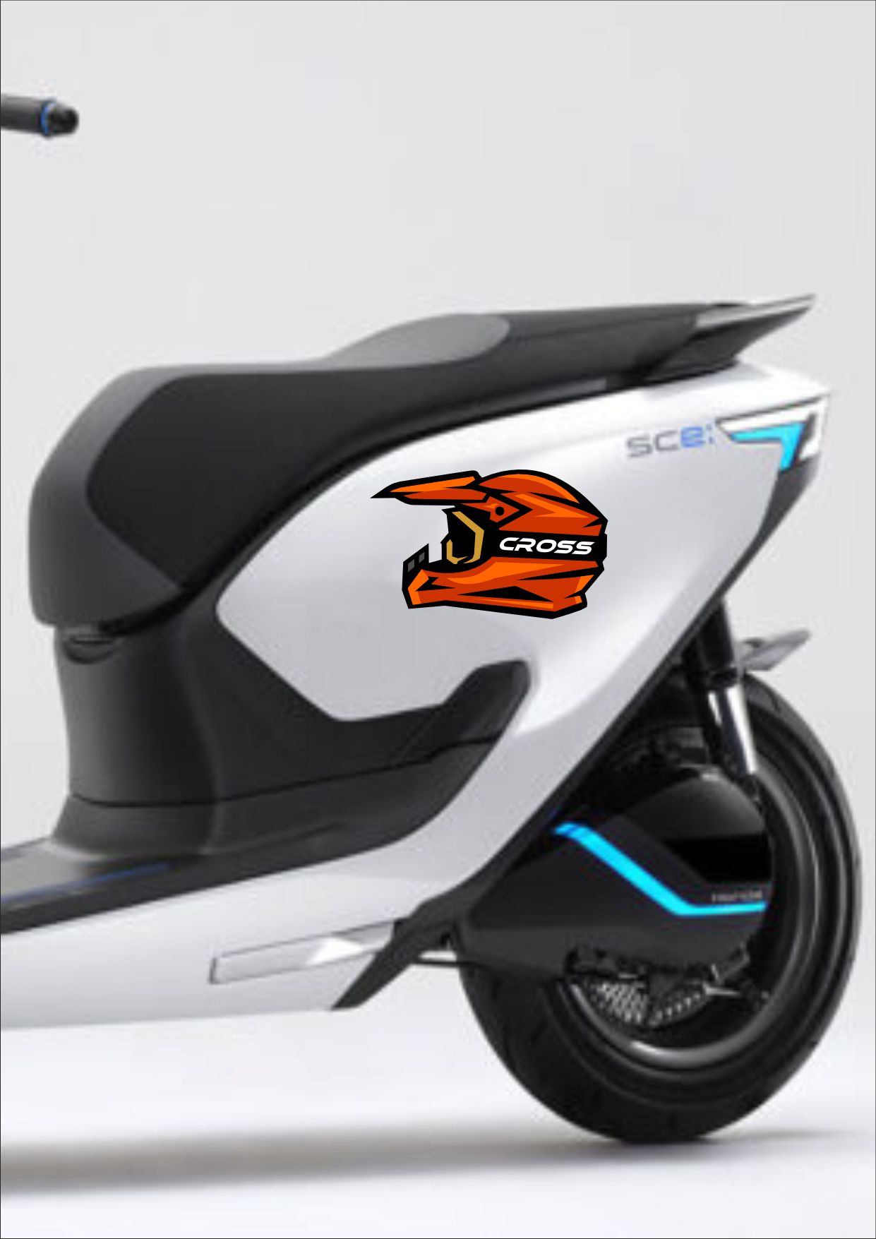 Cross Kask Sti̇cker - Motosi̇klet Cross Motosi̇klet Kask Cam Araba Oto Sti̇cker - 00021 12X8 Cm 
