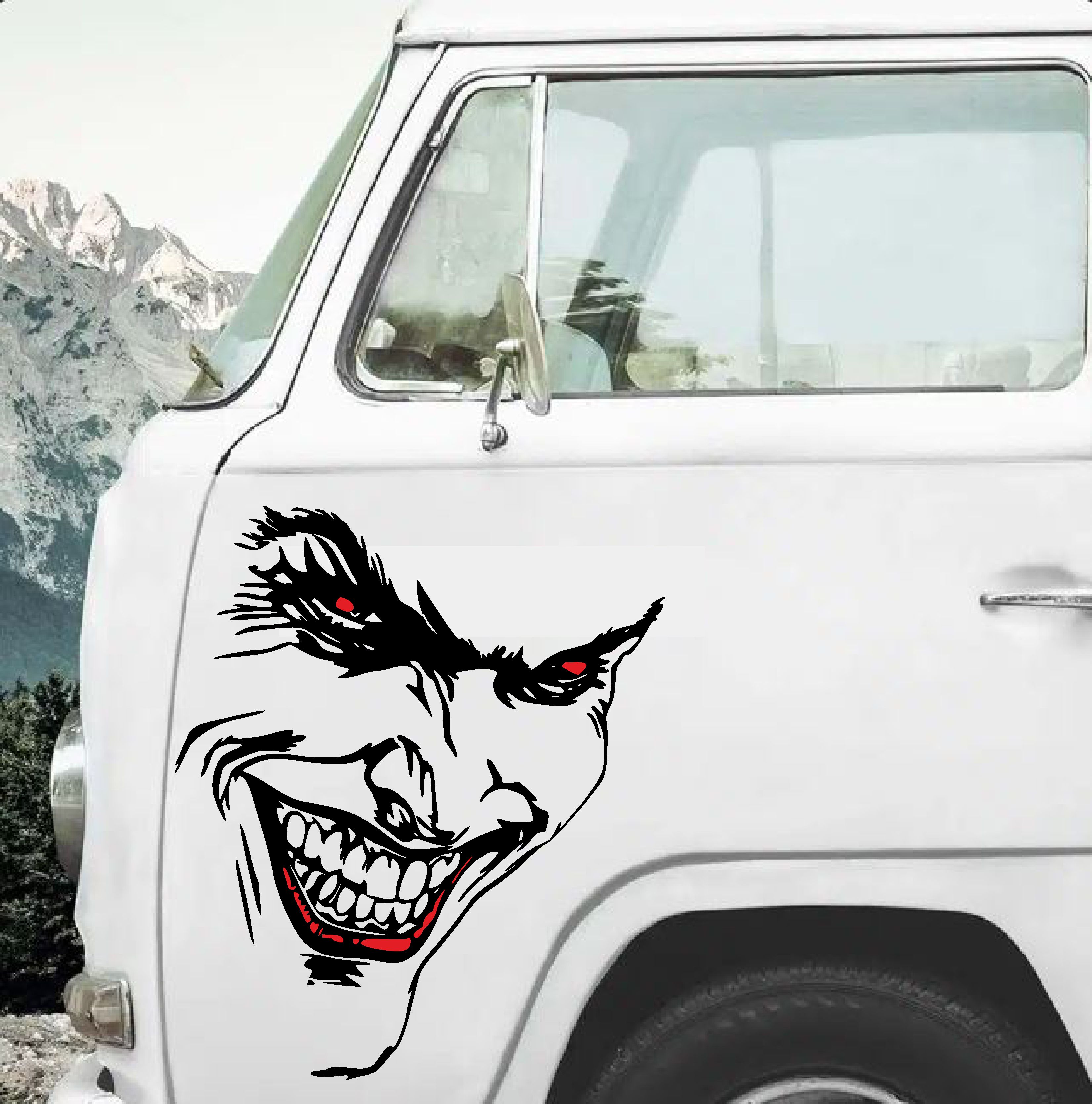Joker Sti̇cker - Batman Gotham Ci̇ty Sti̇cker - Araba Oto Cam Motosi̇klet Karavan Sti̇cker - 00057 12X10 Cm 