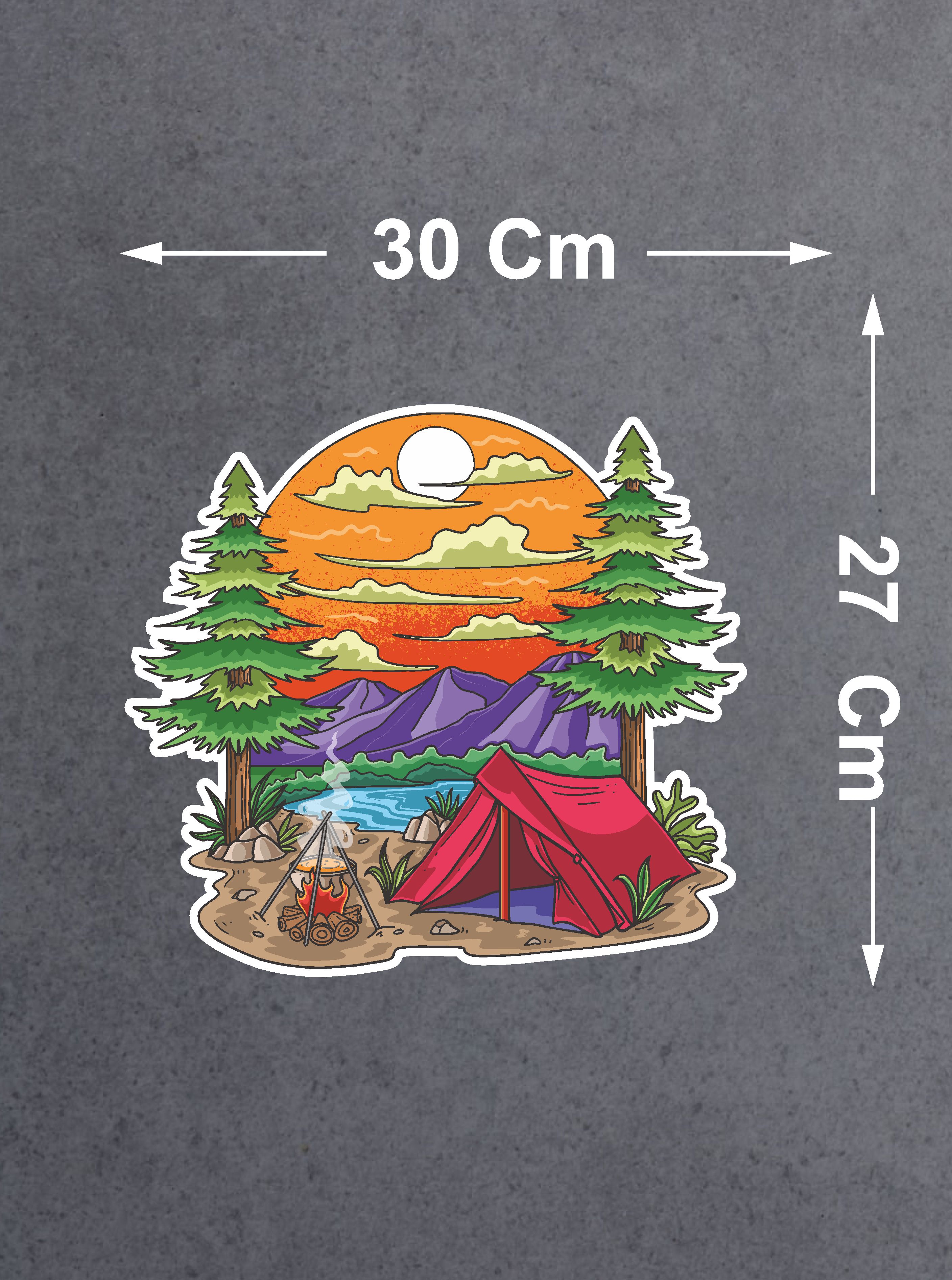 Kamp, Off Road, 4X4, Doğa, Manzara, Adventure Sti̇cker, Araba Karavan Pi̇ckup Arazi̇ Suv 02180 40X37 Cm 