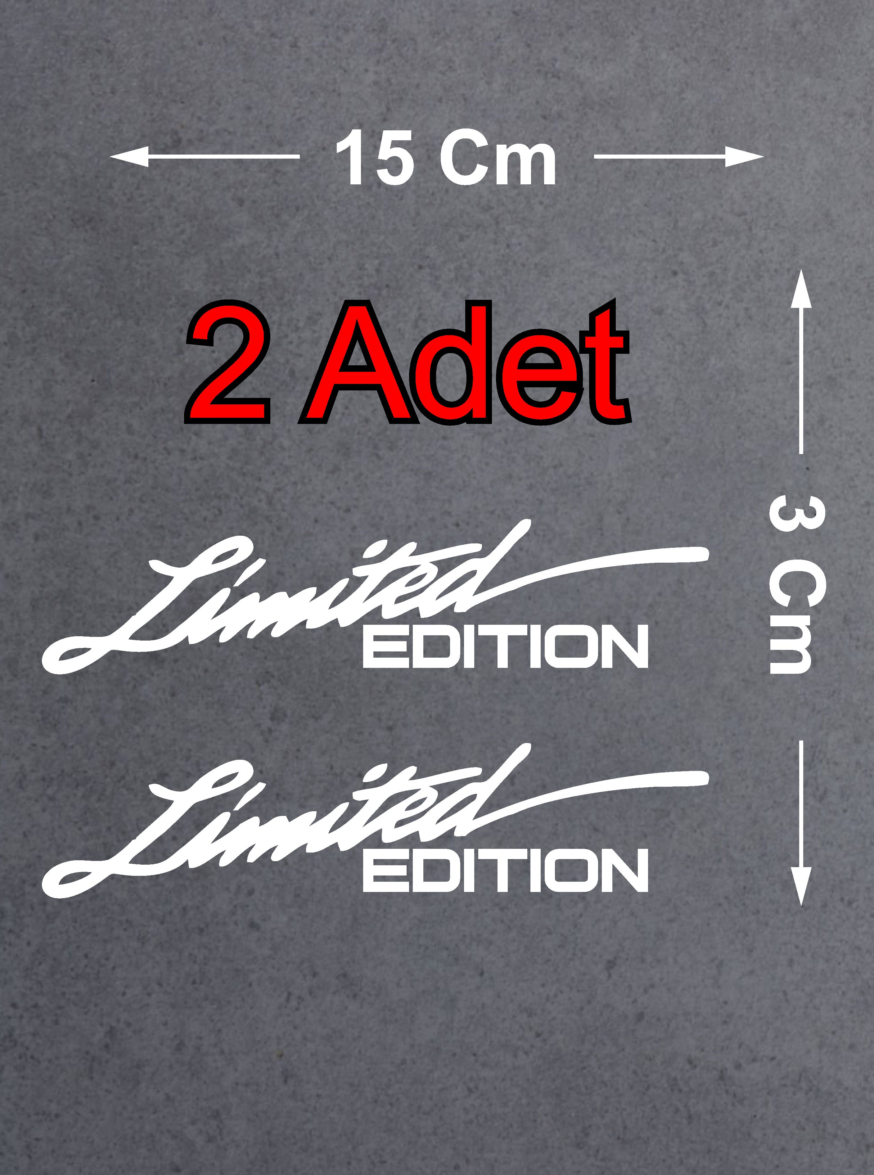 Li̇mi̇ted Edi̇ti̇on 2 Adet Sti̇cker - Araba Oto Motosi̇klet Karavan Cam Sti̇cker - 00305 12X2,5 Cm 