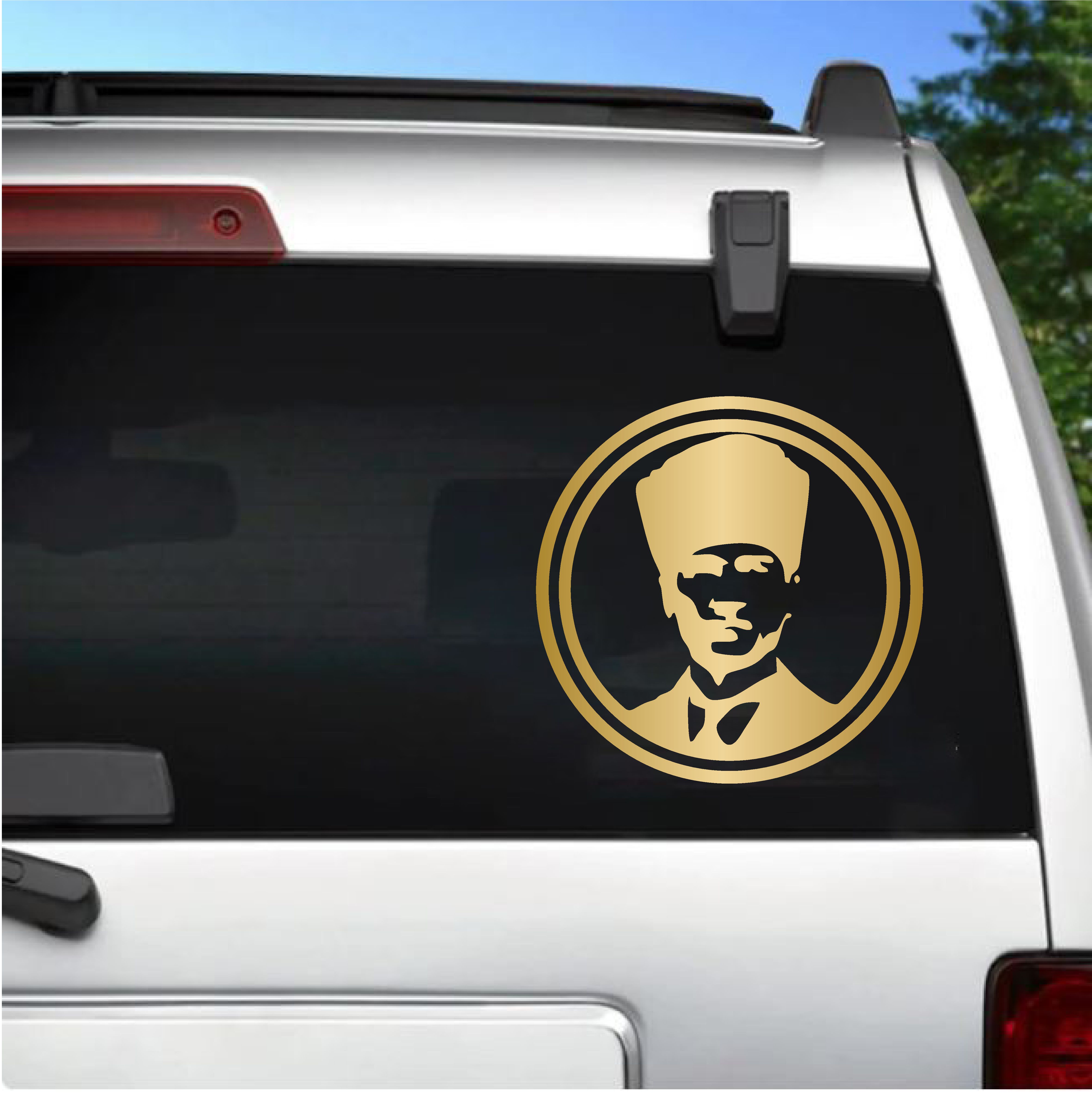 Atatürk Si̇lüet Sti̇cker - Araba Oto Motosi̇klet Karavan Cam Sti̇cker - 00069 40X40 Cm 