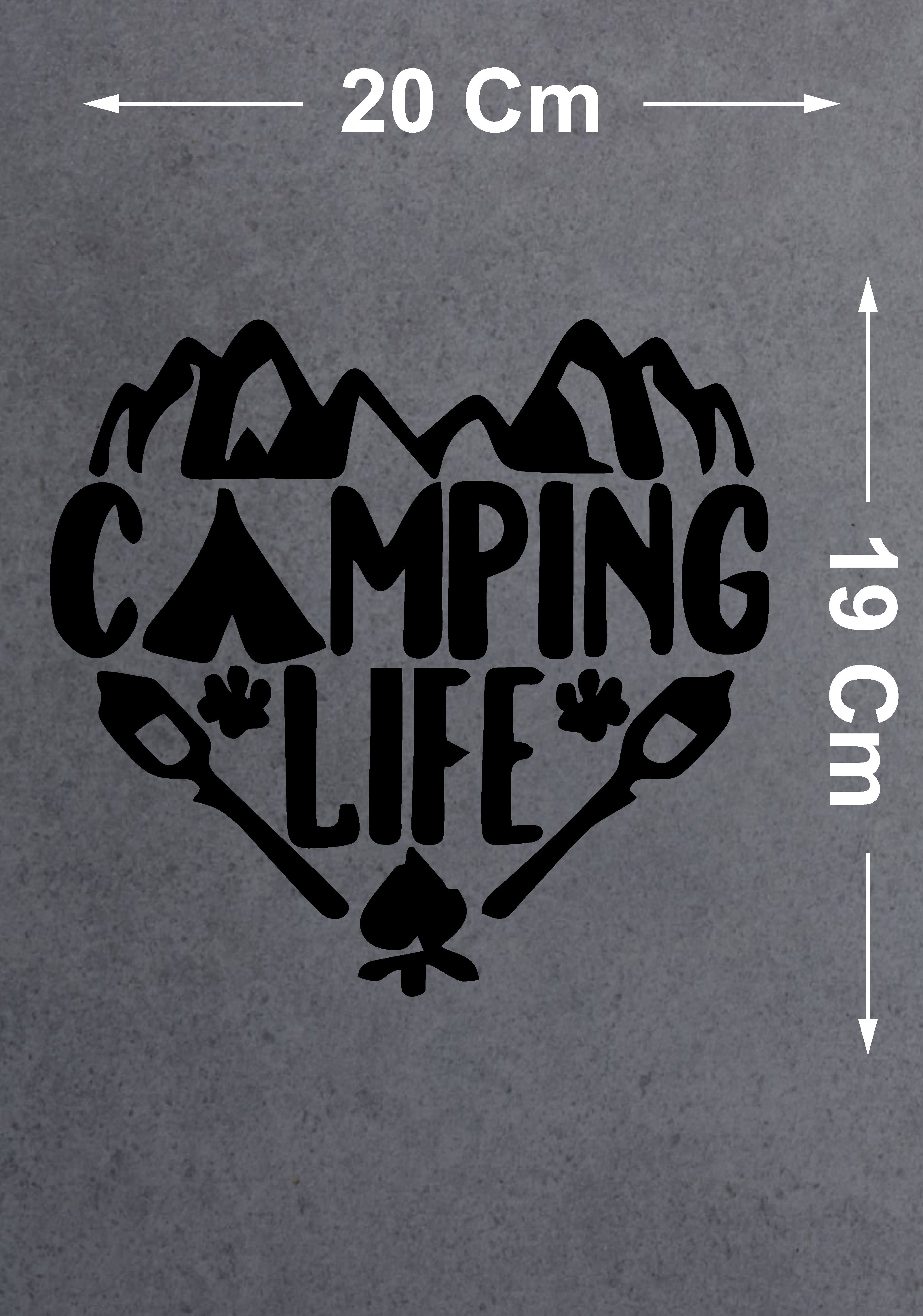 Kamp Sti̇cker - Campi̇ng Li̇fe Camp Sti̇cker - Araba Oto Motosi̇klet Karavan Cam Sti̇cker - 00129 12X11 Cm 
