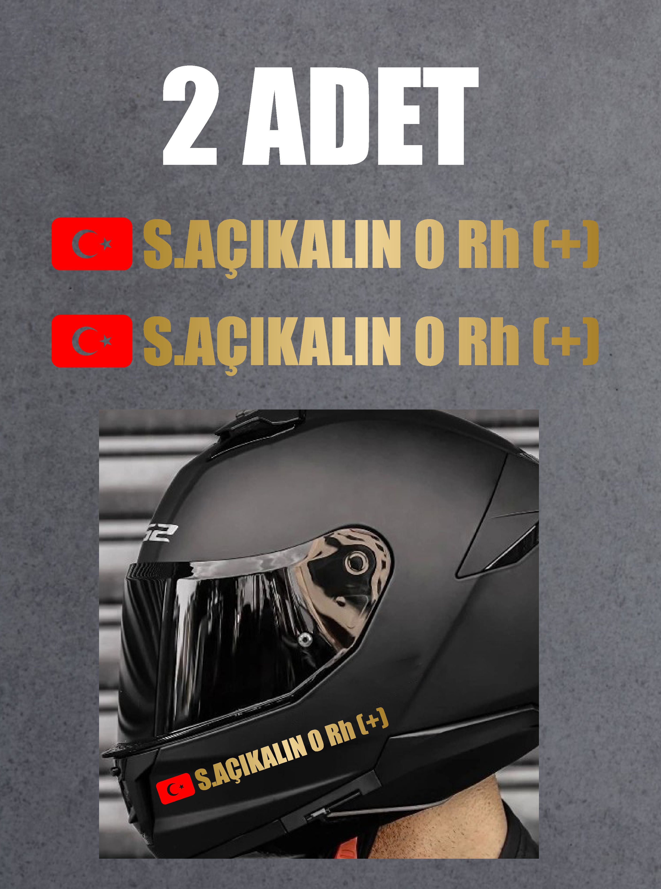 Bayraklı Ad Soyad Kan Grubu Sti̇cker 2 Adet - Motosi̇klet Araba Oto Cam Sti̇cker - 00315 12 Cm 