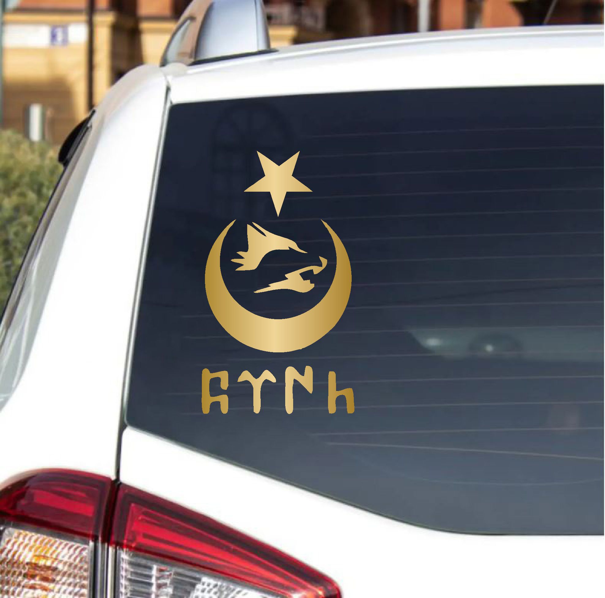 Kurt Ay Yıldız Ve Türk Yazı Sti̇cker - Araba Oto Motosi̇klet Karavan Sti̇cker - 00672 10X6 Cm 