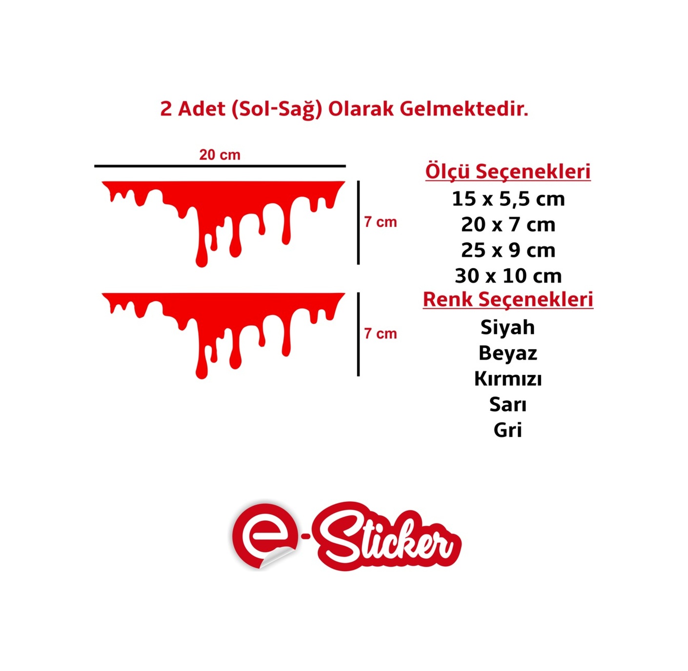 2 Adet Kan Damlası Far Sti̇cker Oto Sti̇cker Araba Sti̇cker Gri̇-30 X 10 Cm