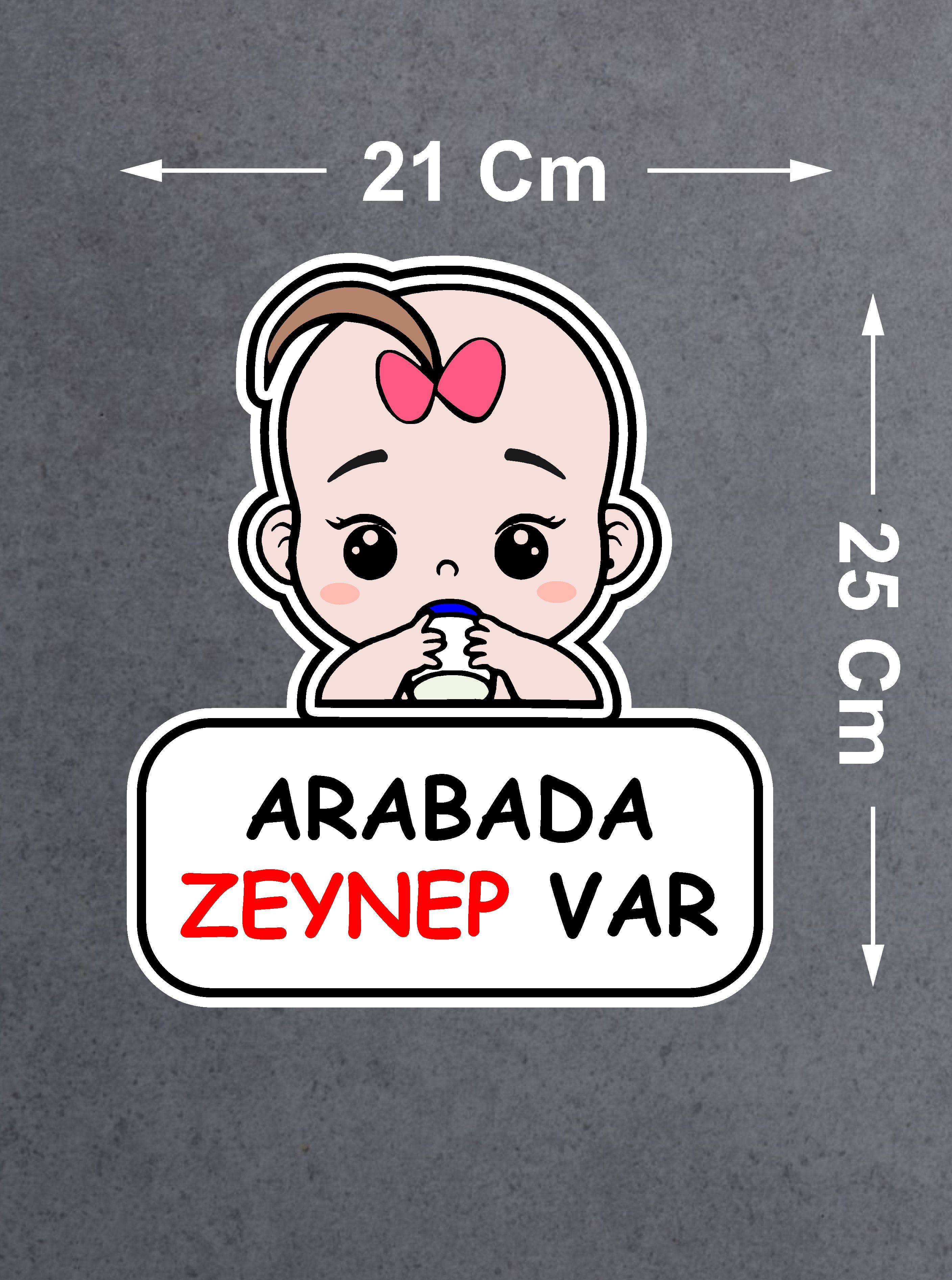 Ki̇şi̇ye Özel Arabada Bebek Var Sti̇cker - Araba Oto Araç Cam Sti̇cker - 00308 15X13 Cm 