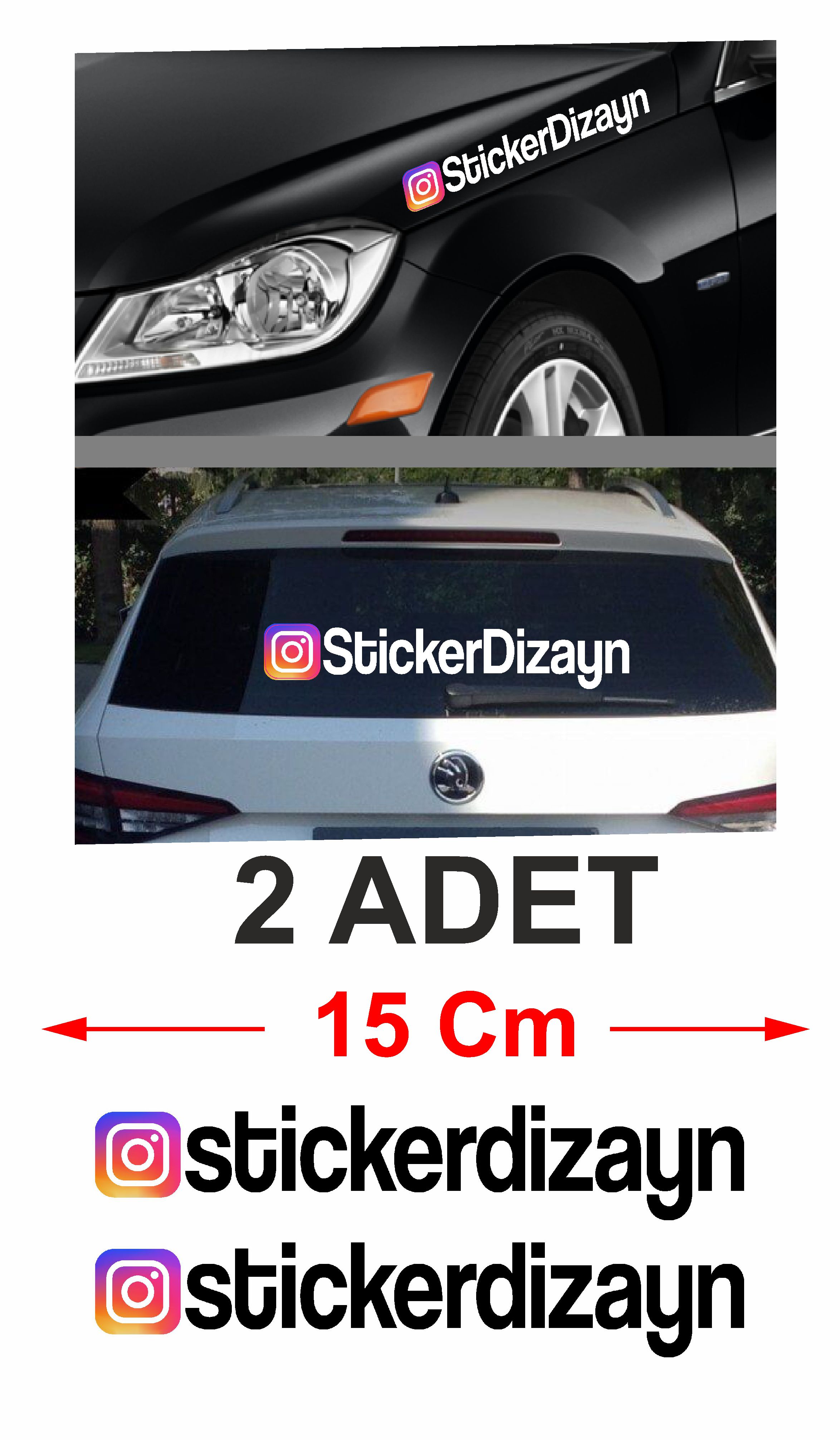 İnstagram Ki̇şi̇ye Özel Sosyal Medya Instagram Araba Oto Motosi̇klet Sti̇cker 00926 50 Cm 