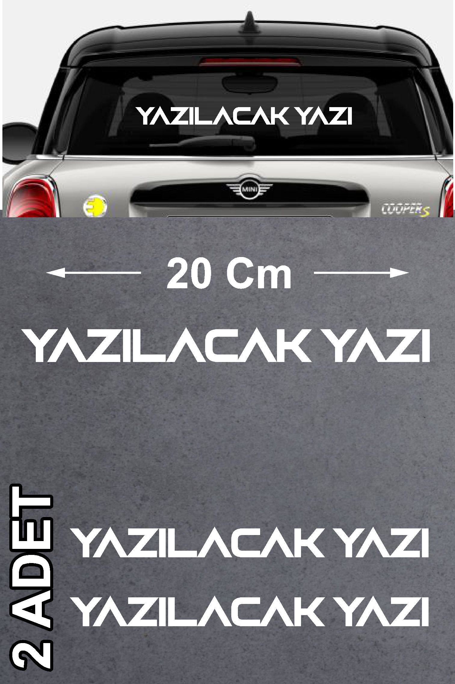 Ki̇şi̇ye Özel Yazı 2 Adet Sti̇cker - Araba Oto Motosi̇klet Karavan Cam Sti̇cker - 00122 12 Cm 