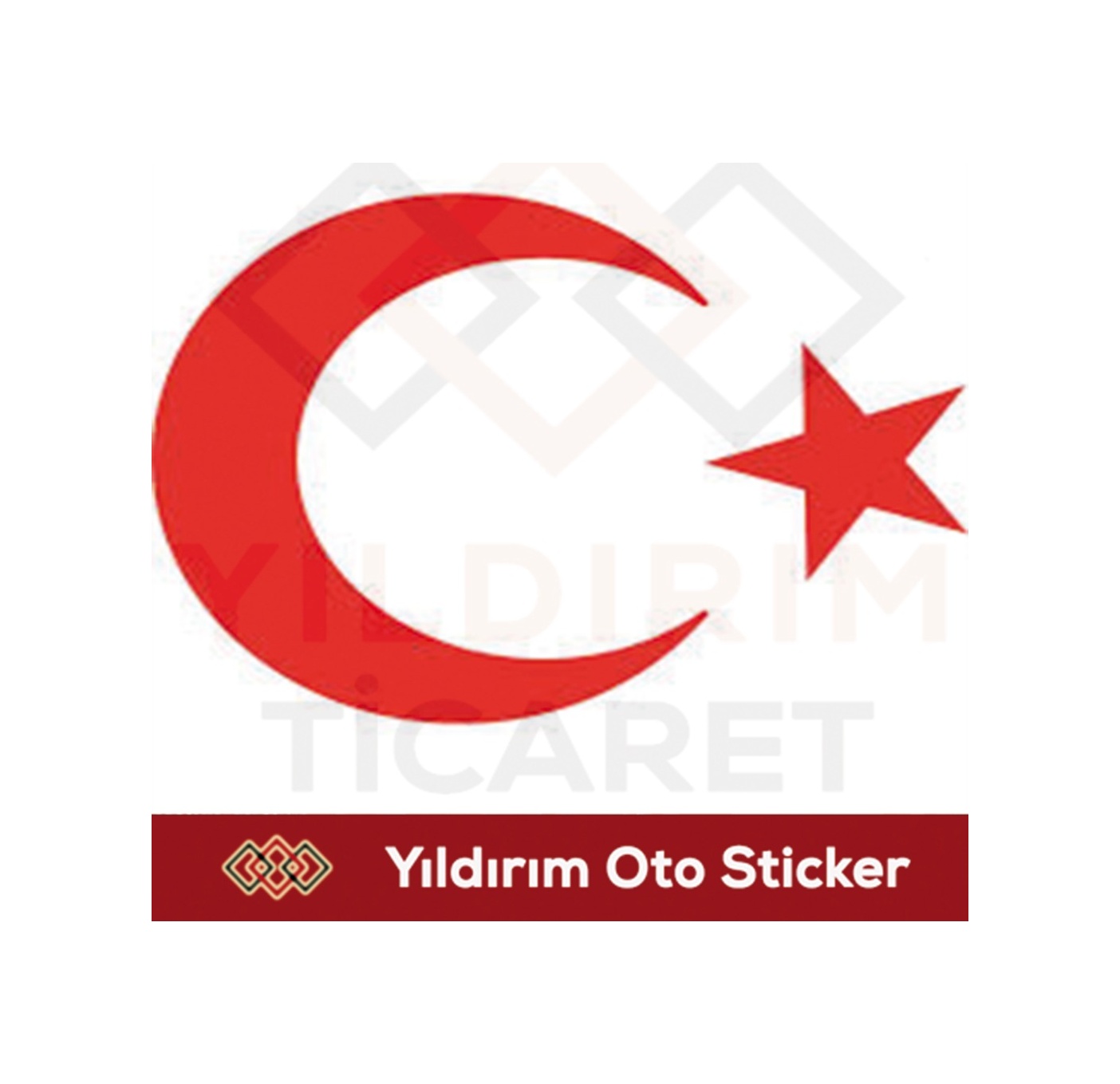 Ay Yıldız Türk Bayrağı Sti̇cker - Ay Yıldız Sti̇cker, Oto Sti̇cker 90Cmx72Cm-Beyaz