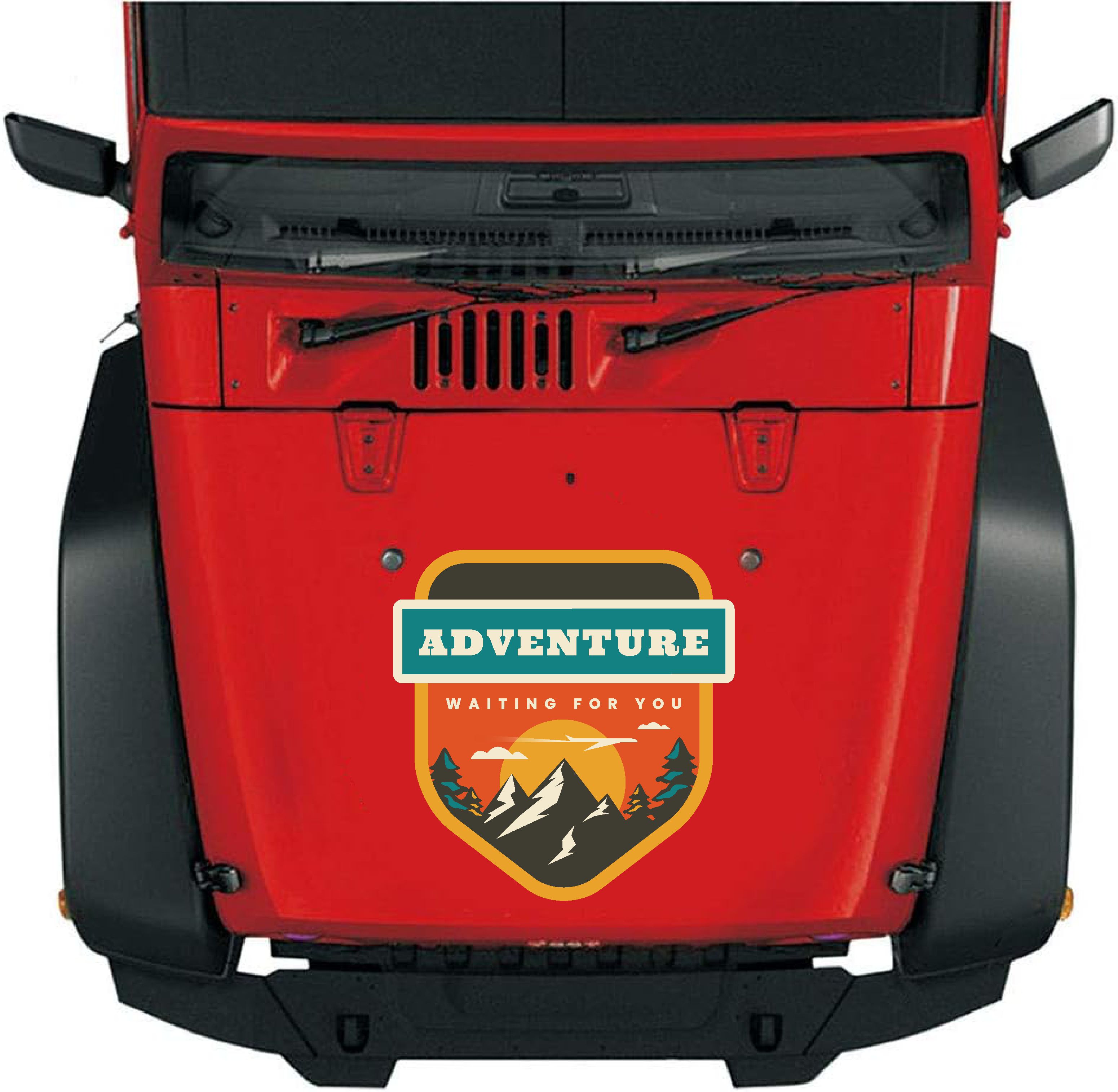 Adventure Kamp Dag Sti̇cker - Araba Oto Motosi̇klet Karavan Cam Sti̇cker - 00118 10X9 Cm 