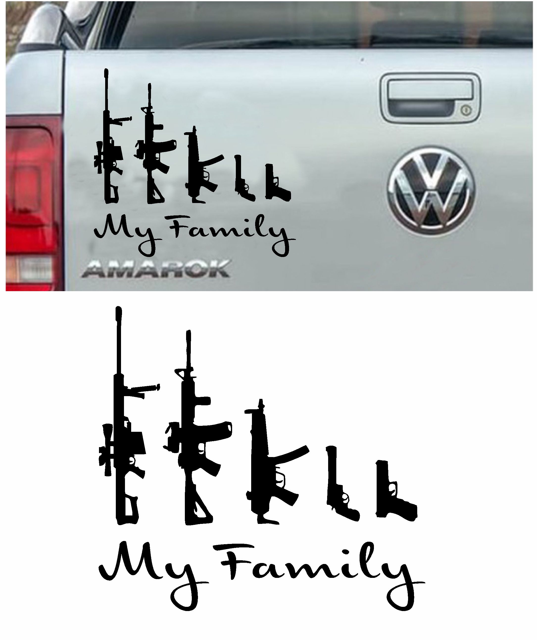 Si̇lah Ai̇lesi̇ My Fami̇ly Sti̇cker - Araba Oto Motosi̇klet Karavan Cam Sti̇cker - 00125 15X14 Cm 