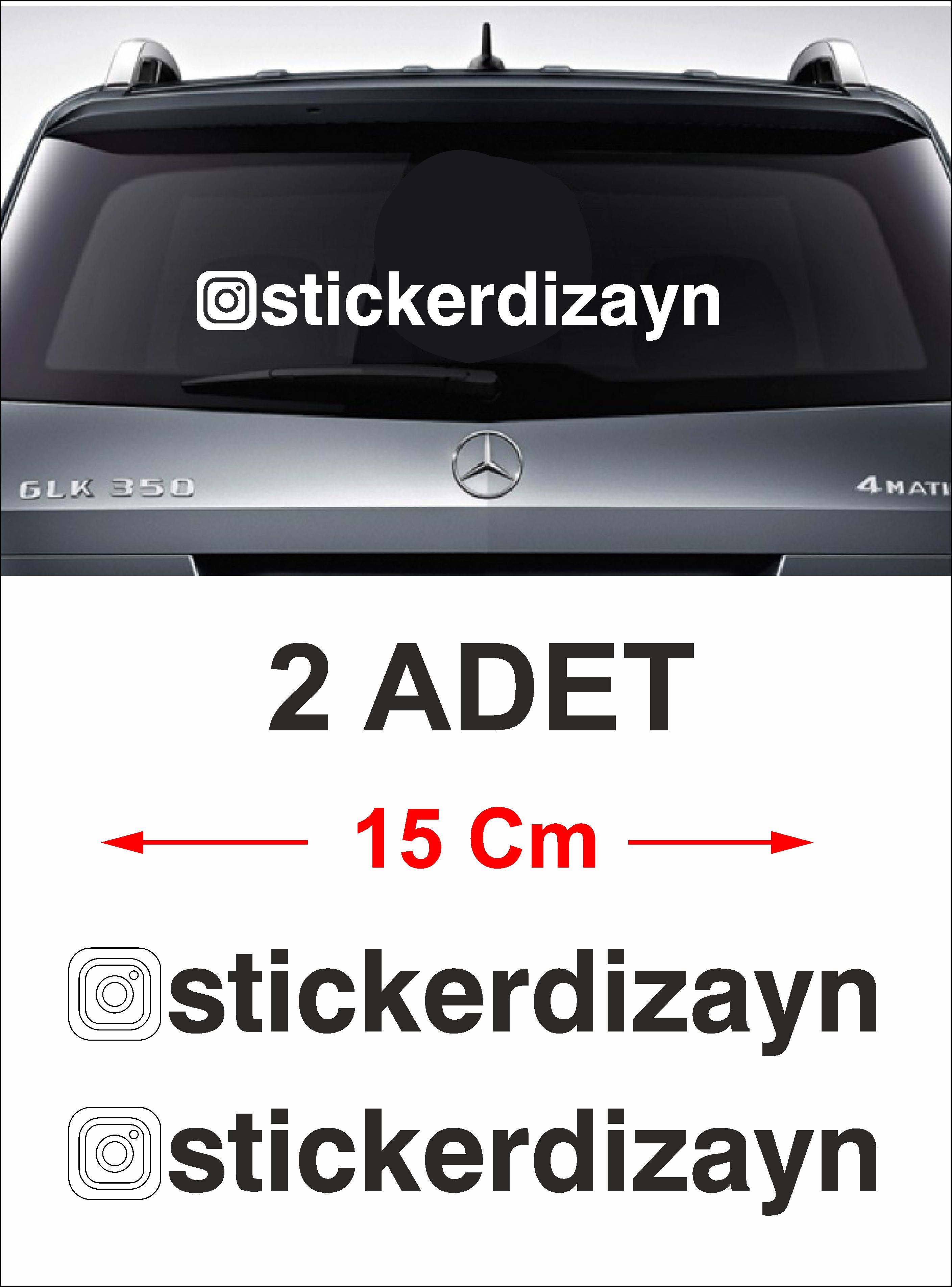 Ki̇şi̇ye Özel Instagram Sti̇cker Araba Oto Motosi̇klet Karavan Sti̇cker Eti̇ket 00062 50 Cm 