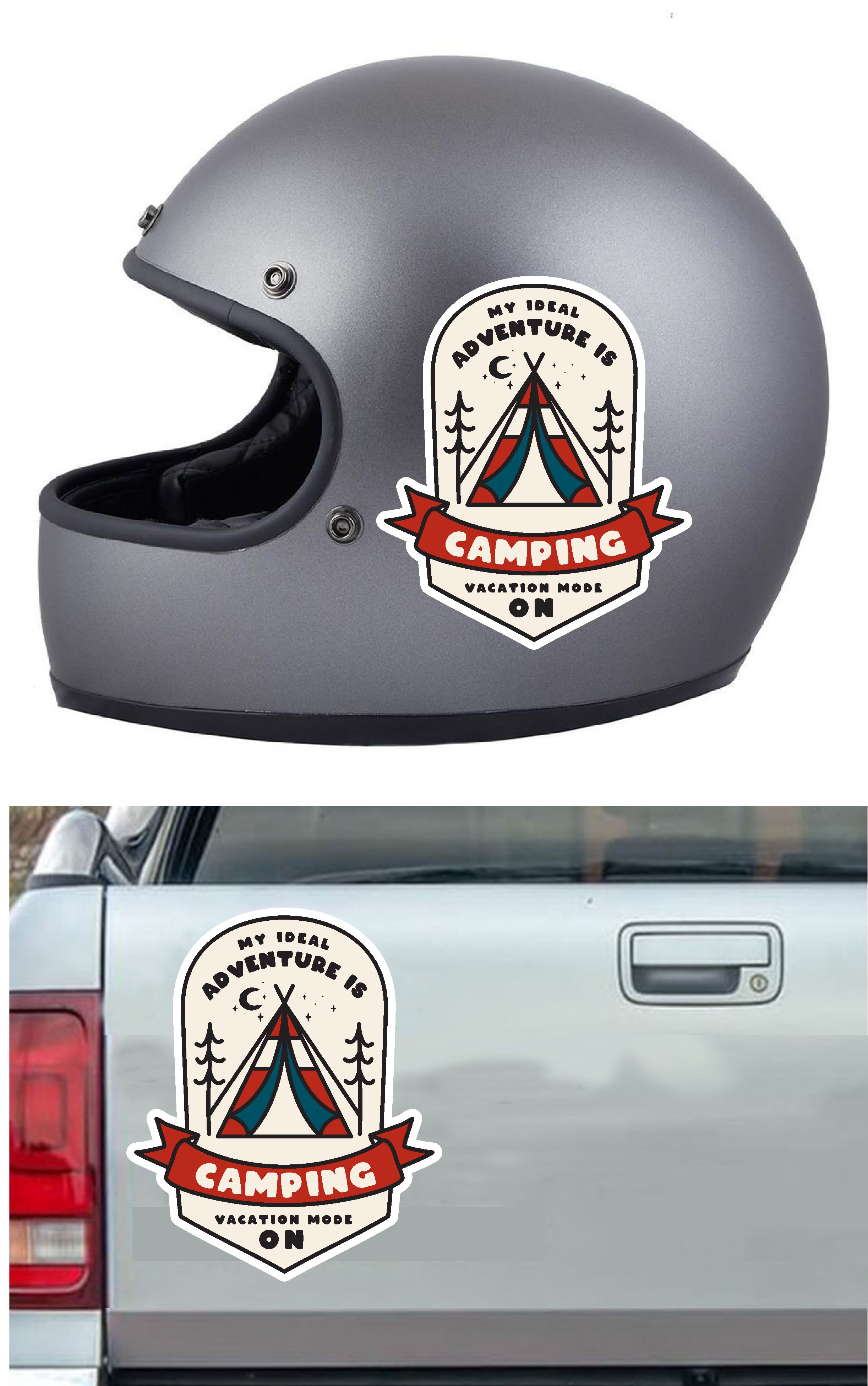 Kamp, Off Road, 4X4, Doğa, Manzara, Adventure Sti̇cker, Araba Oto Motosi̇klet Karavan Pi̇ckup Arazi̇ Suv 02178 10X8 Cm 