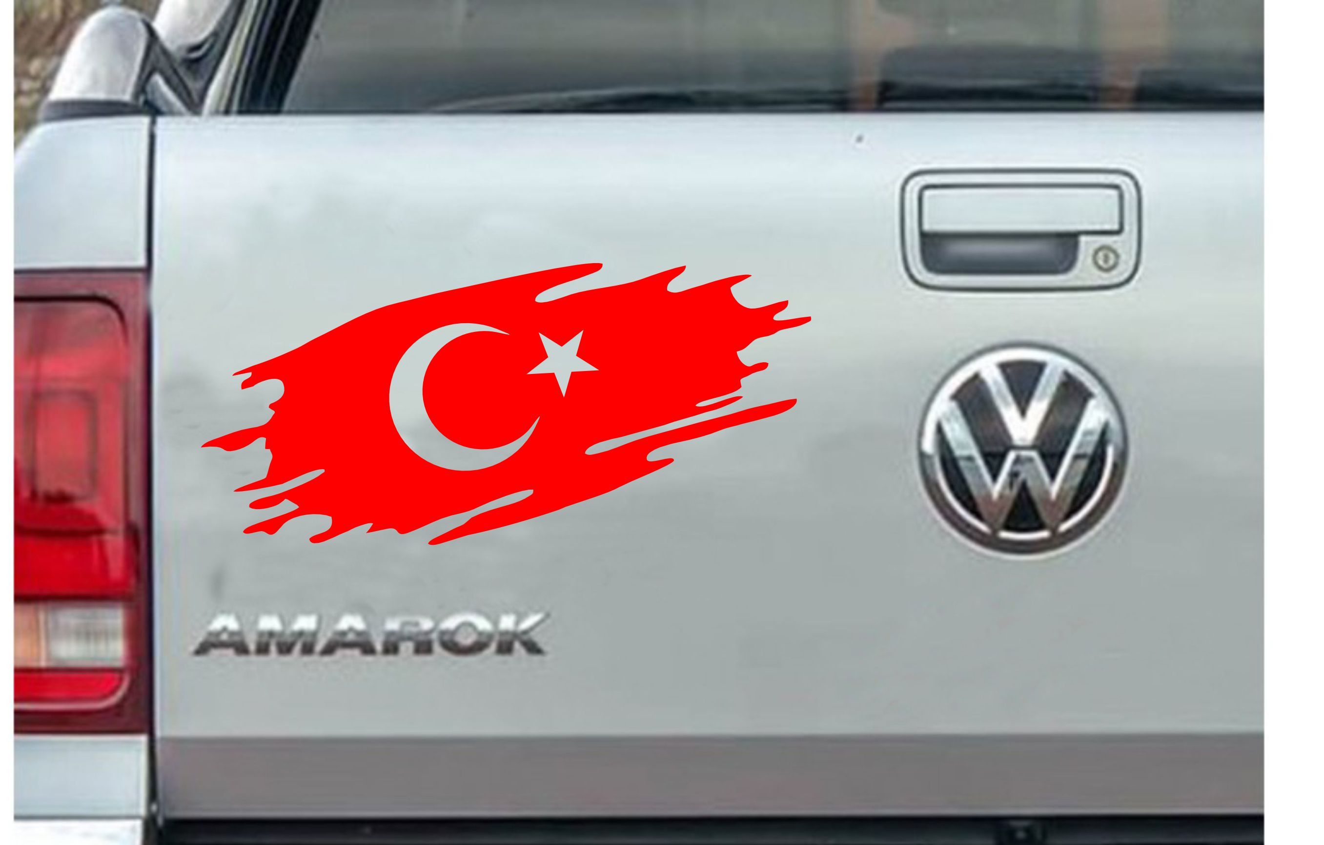 Yırtıklı Tırtıklı Türk Bayrağı, Ayyıldız, Araba Oto Motosi̇klet Karavan Sti̇cker 02516 20X8 Cm 