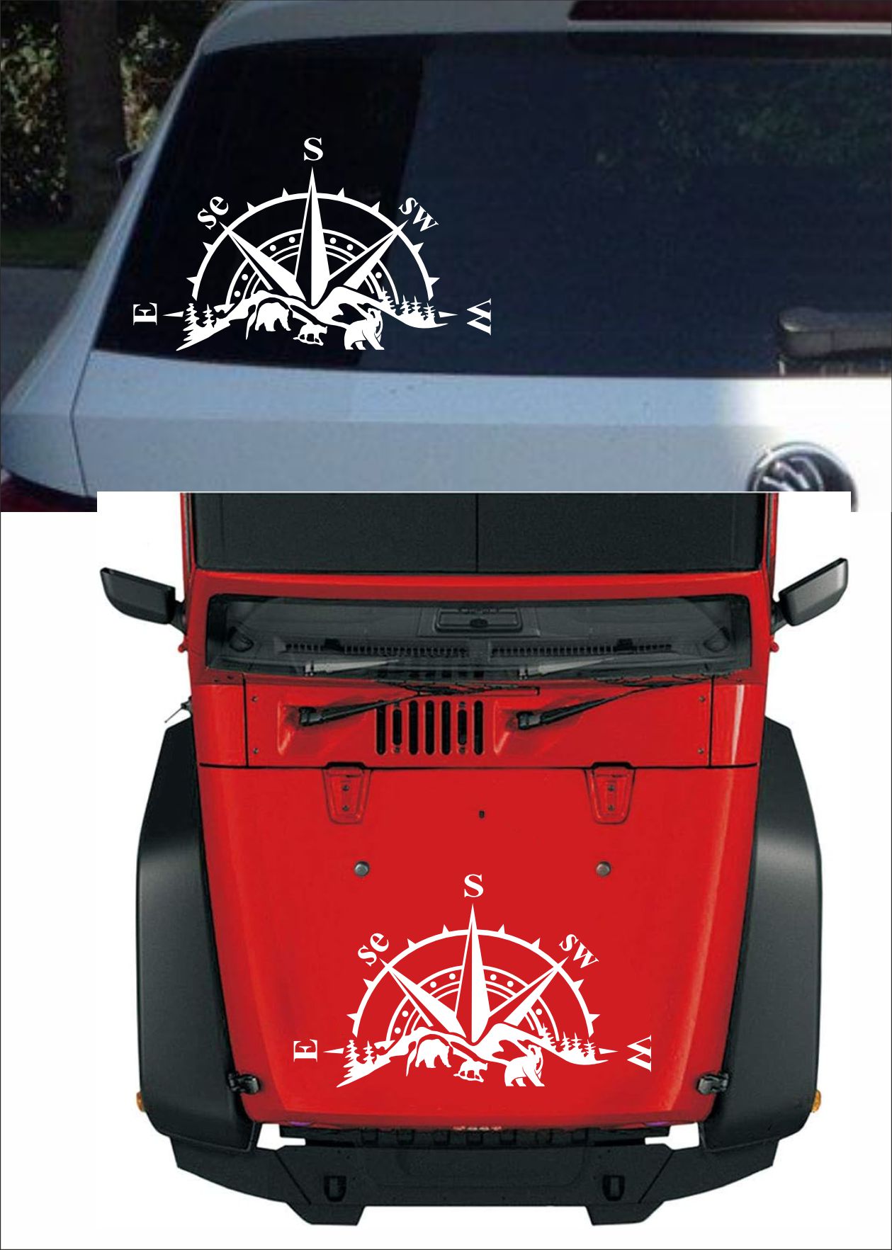 Pusula, Off Road 4X4, Kamp, Adventure Doğa Sti̇cker, Karavan Pi̇ckup Arazi̇ Suv Sti̇cker 02514 30X18 Cm 