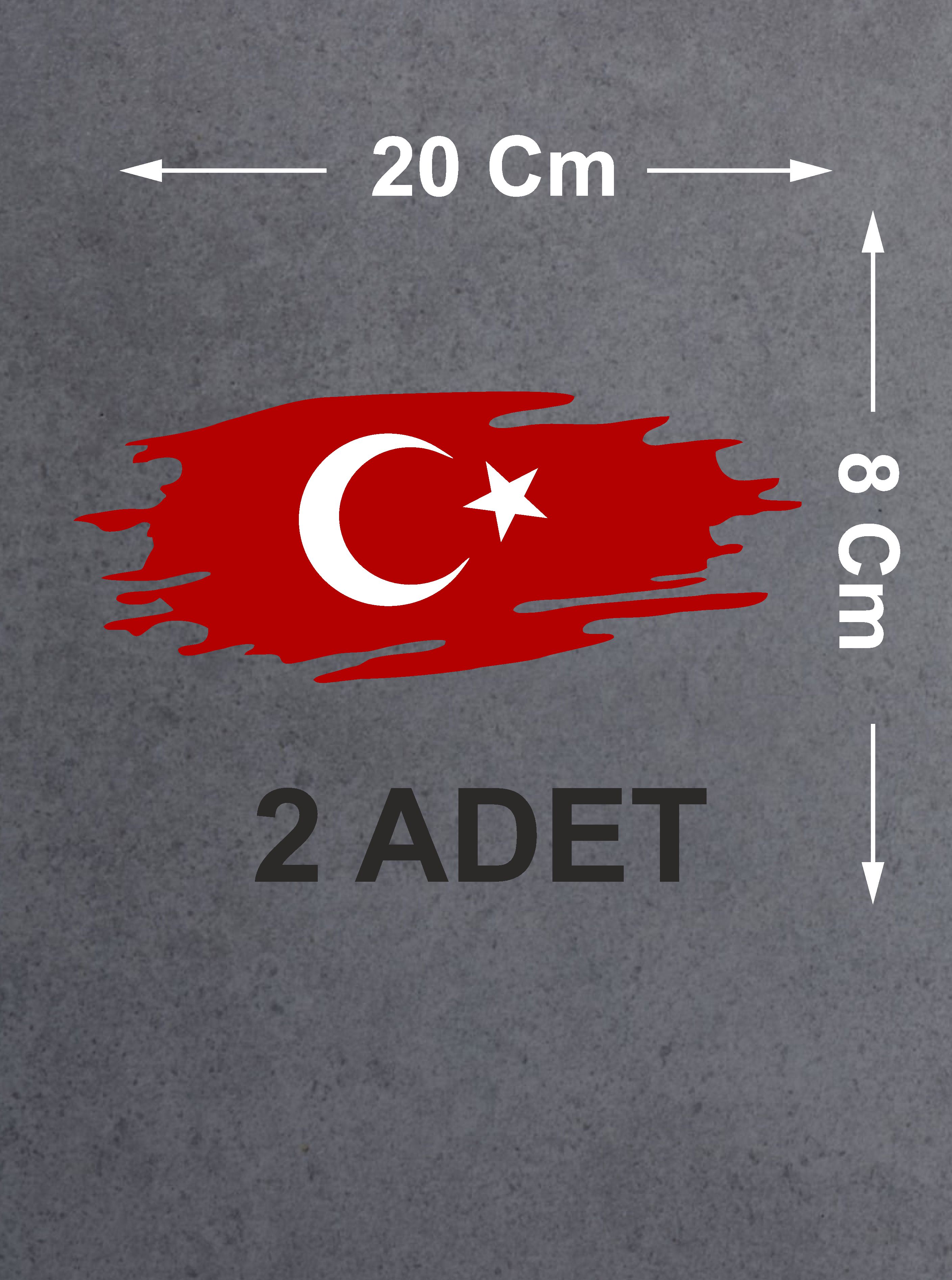 Yırtıklı Tırtıklı Türk Bayrağı, Ayyıldız, Araba Oto Motosi̇klet Karavan Sti̇cker 02516 20X8 Cm 