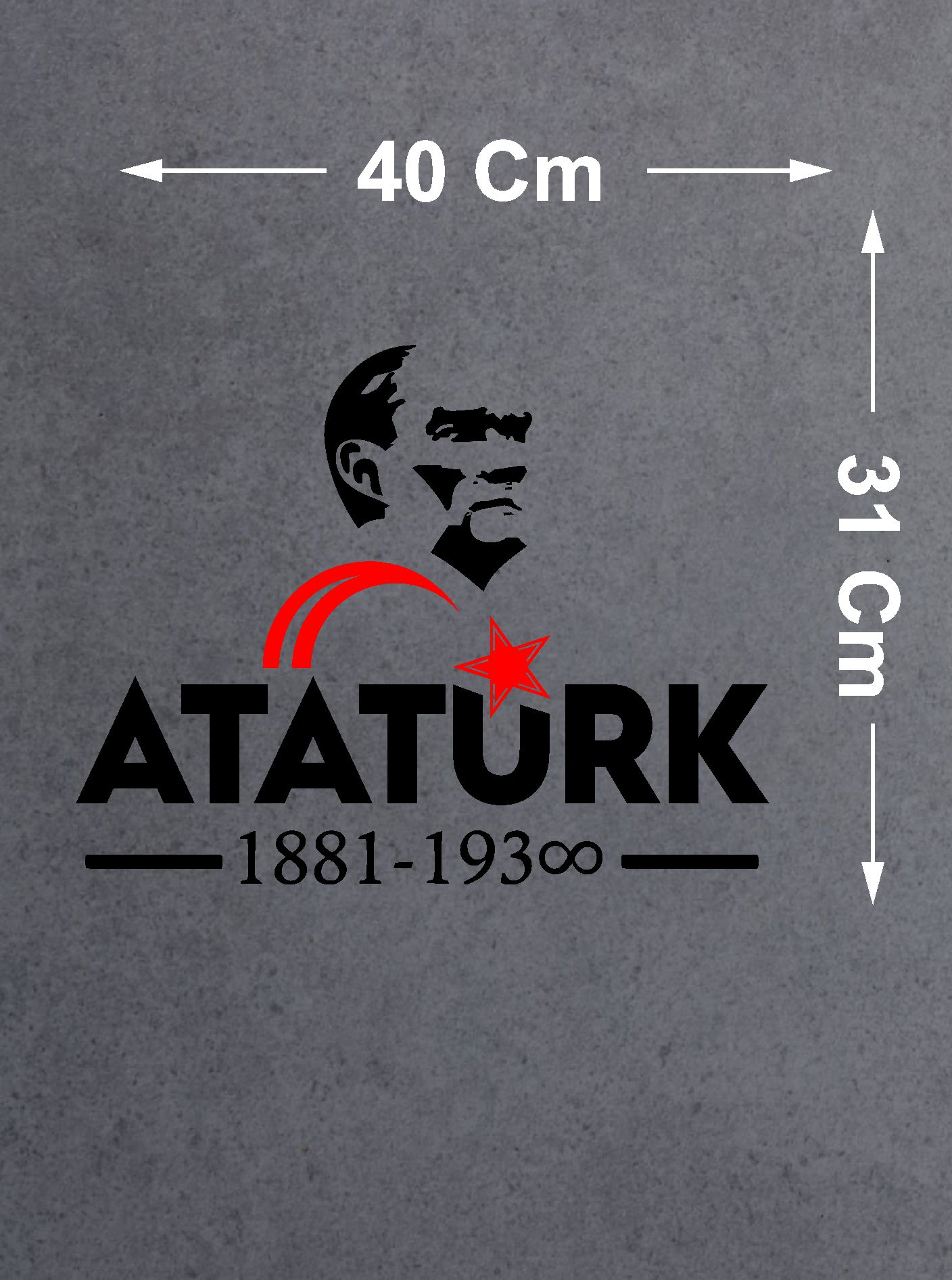 Atatürk Ve Ay Yıldız Sti̇cker - Atatürk Yazısı Araba Oto Motosi̇klet Karavan Sti̇cker - 00621 15X12 Cm 