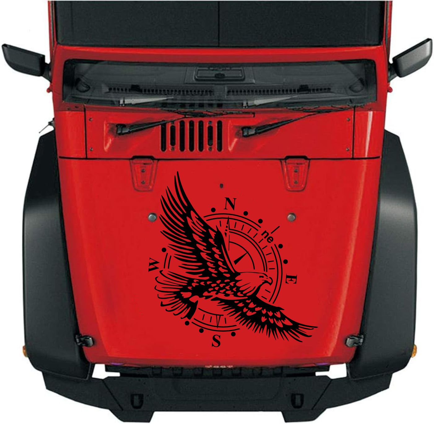 Pusula Kartal Off Road Sti̇cker, 4X4 Pi̇ckup Araba Oto Sti̇cker 02521 25X25 Cm 