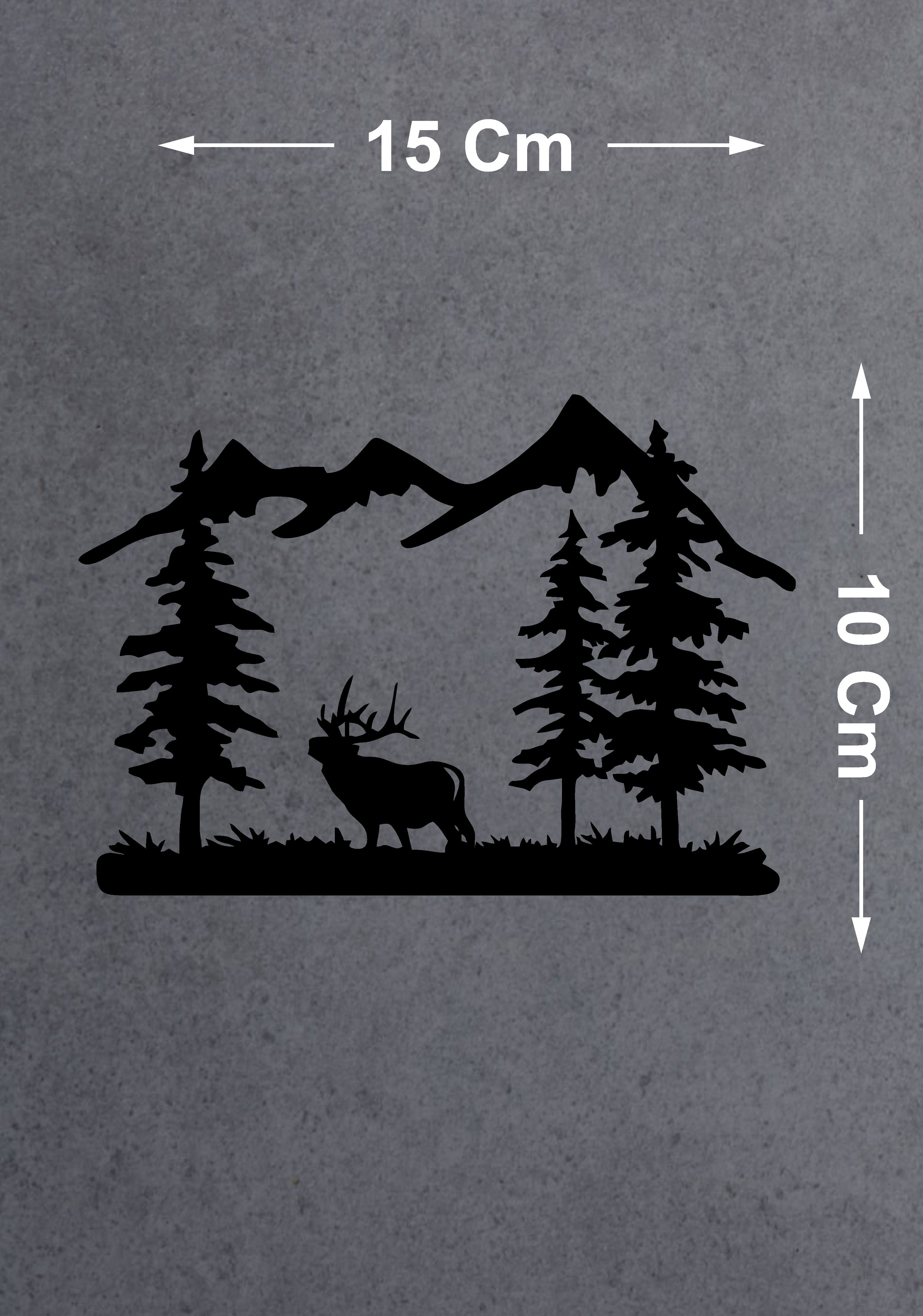 Avcı Orman Ve Dağ Sticker - 4X4 Off Road Adventure Sticker - Araba Oto Karavan Sticker - 02170 15X10 Cm 