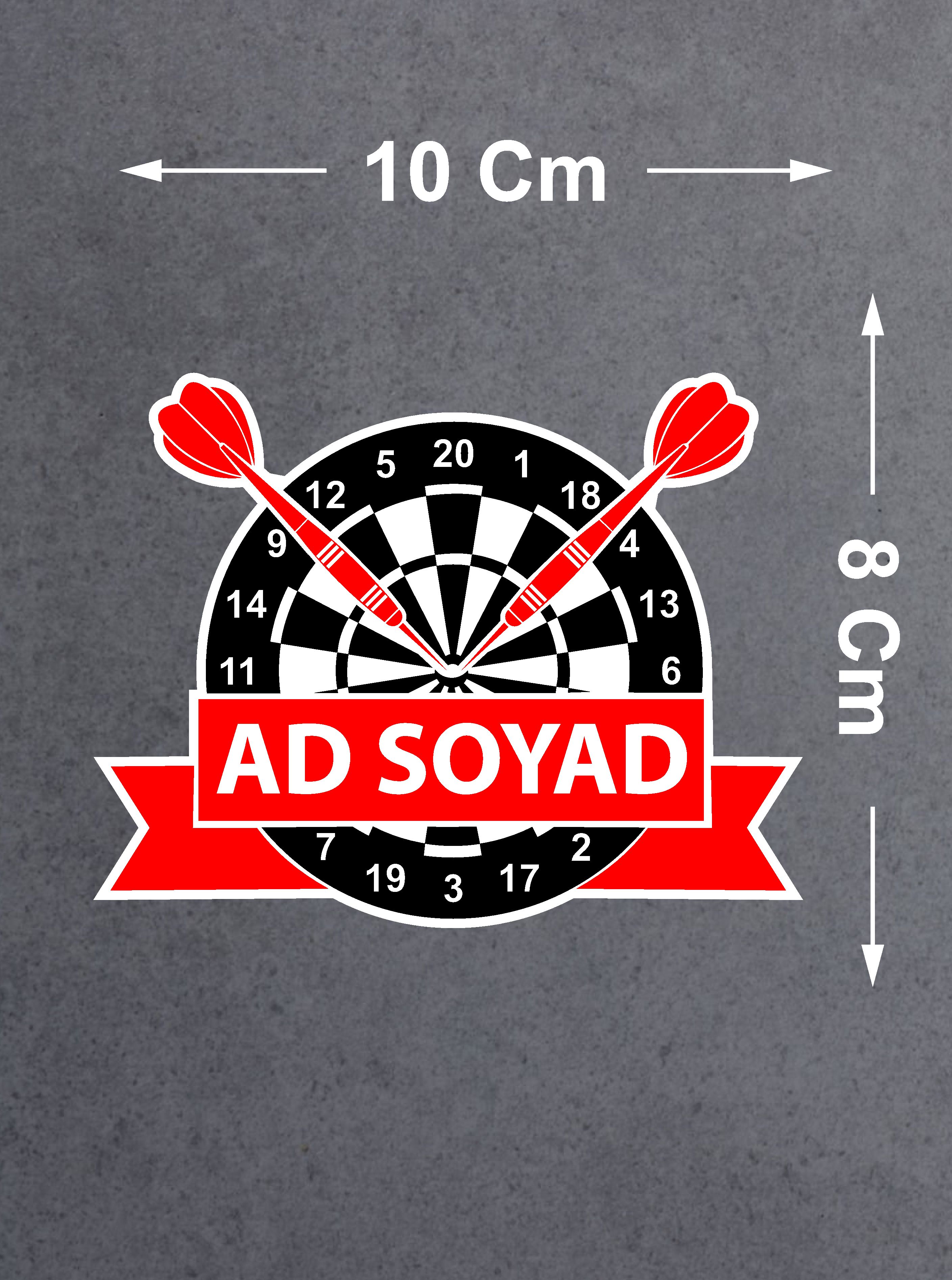 Kişiye Özel Dart Sticker - Yazı Isim Sticker - 00270 10X8 Cm 