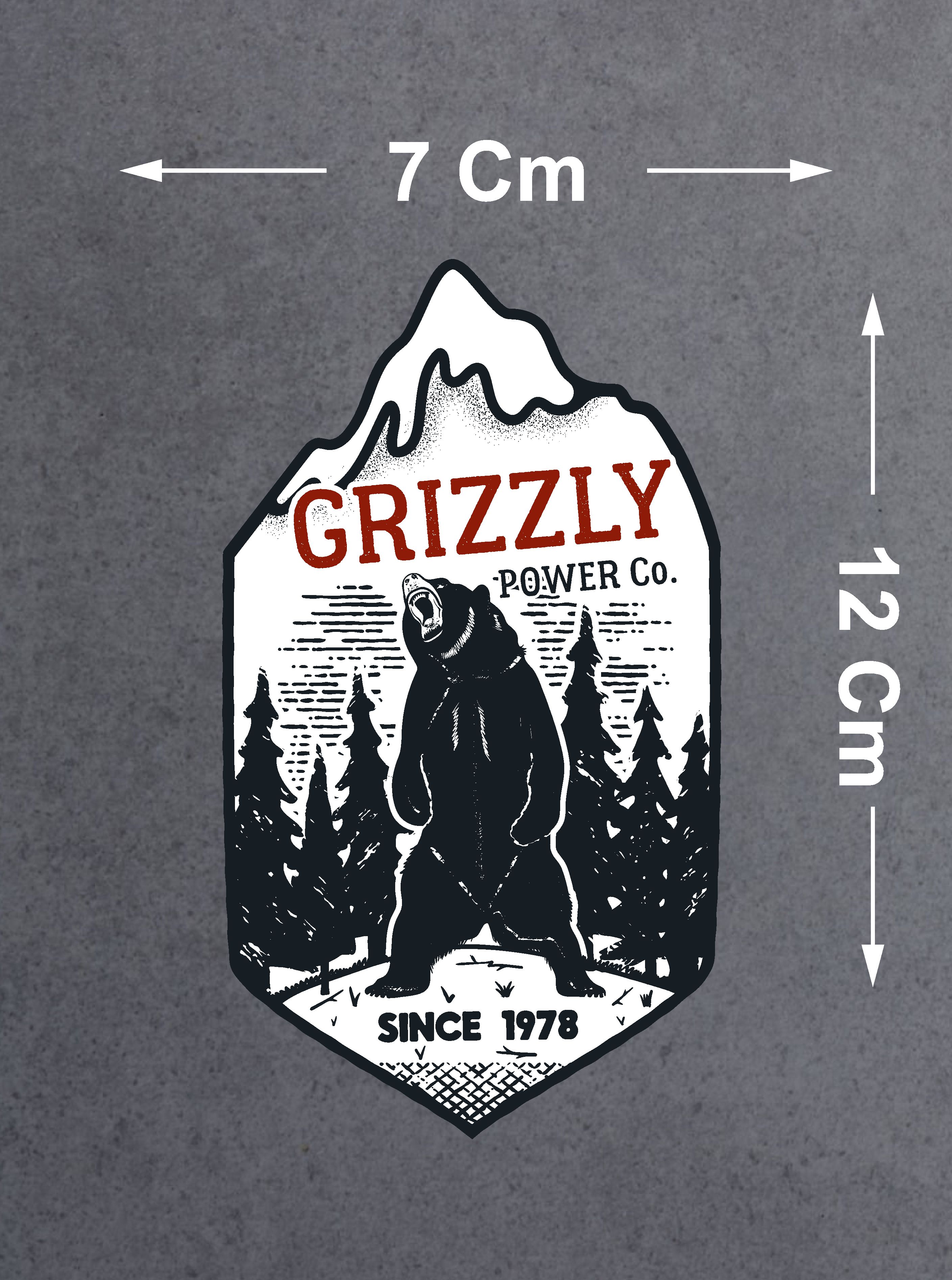 Boz Ayı Grizzly Sticker - Off Road 4X4 Adventure Kamp Dağ Orman Sticker - Araba Oto Motosiklet Karavan Sticker - 00047 12X7 Cm 