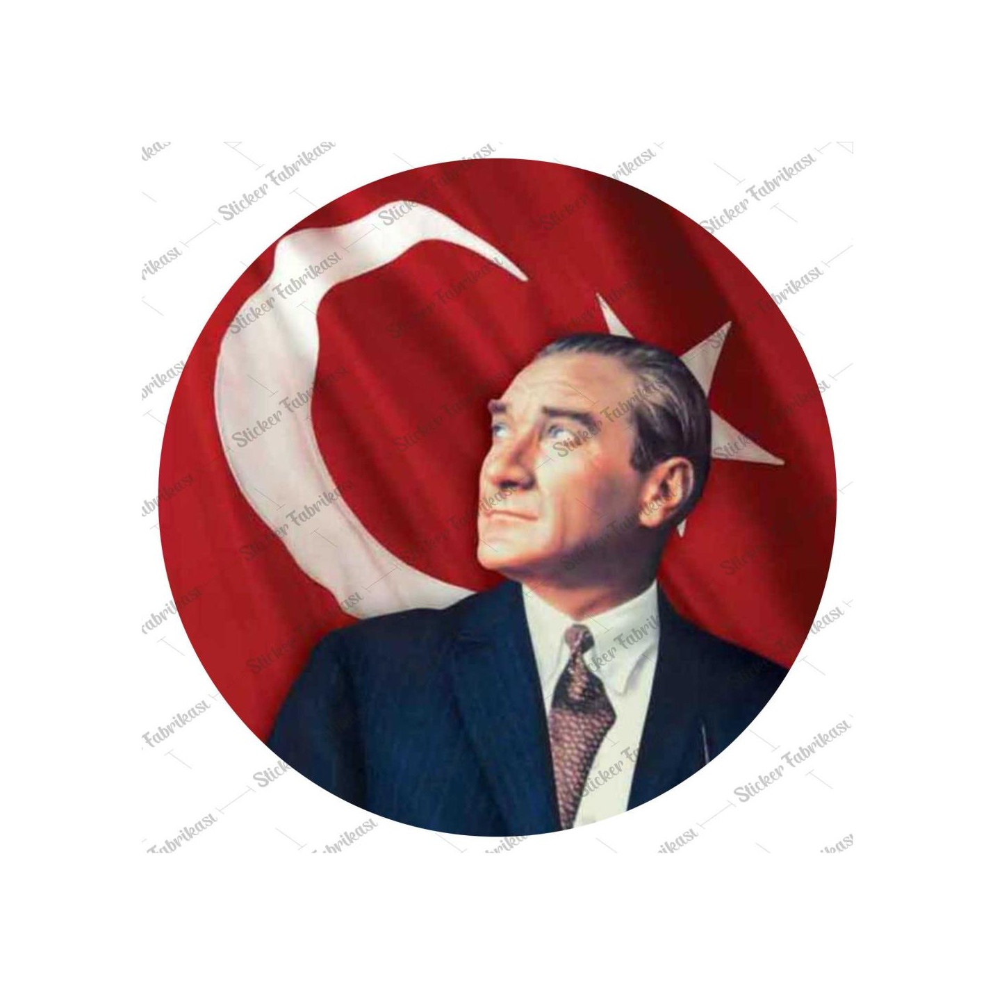 Atatürk Türk Bayrağı Türki̇ye Başbuğ Sti̇cker 00629 16X16
