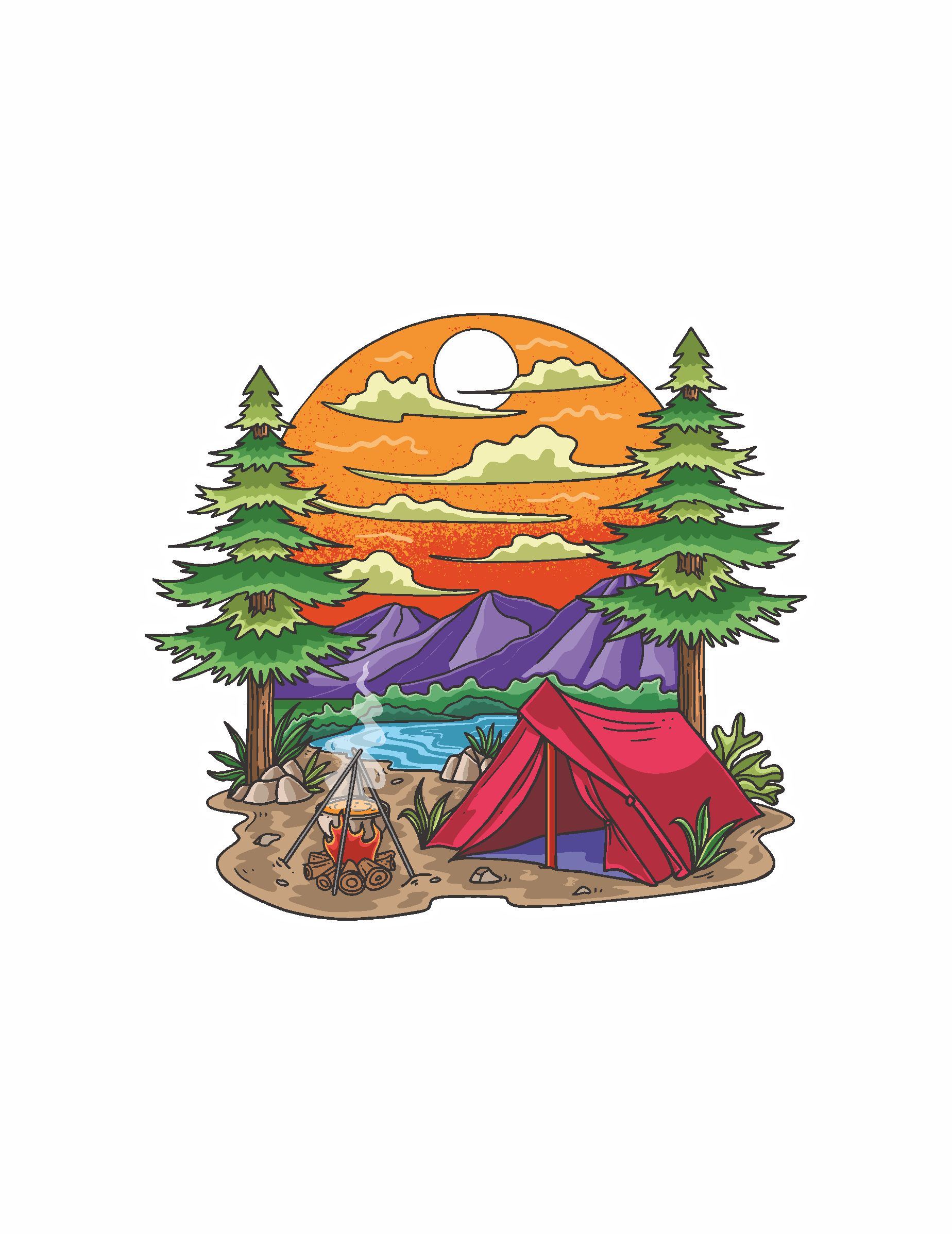 Kamp, Off Road, 4X4, Doğa, Manzara, Adventure Sti̇cker, Araba Karavan Pi̇ckup Arazi̇ Suv 02180 40X37 Cm 