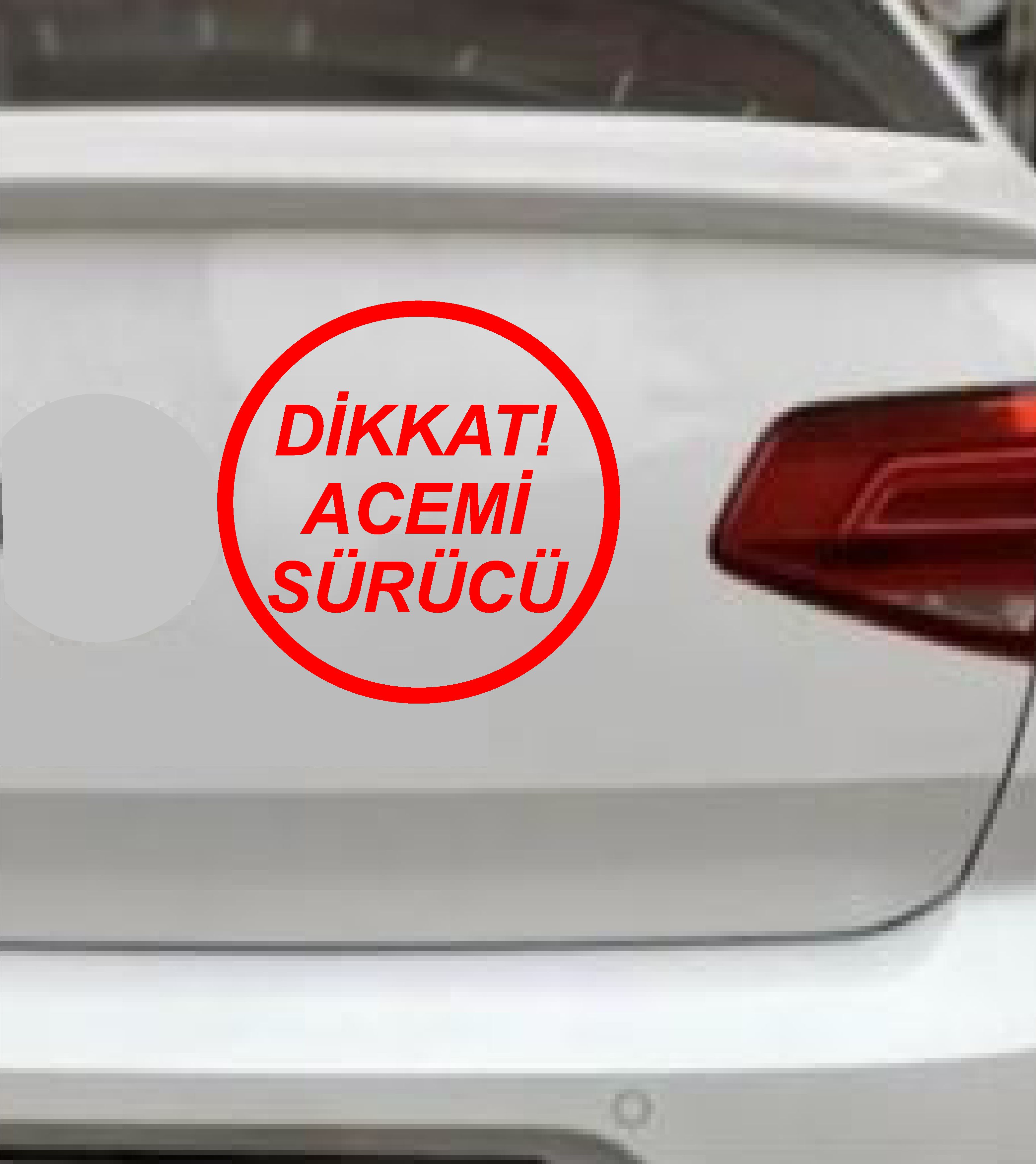 Di̇kkat Acemi̇ Sürücü Sti̇cker - Araba Oto Motosi̇klet Cam Sti̇cker - 00167 15X15 Cm 