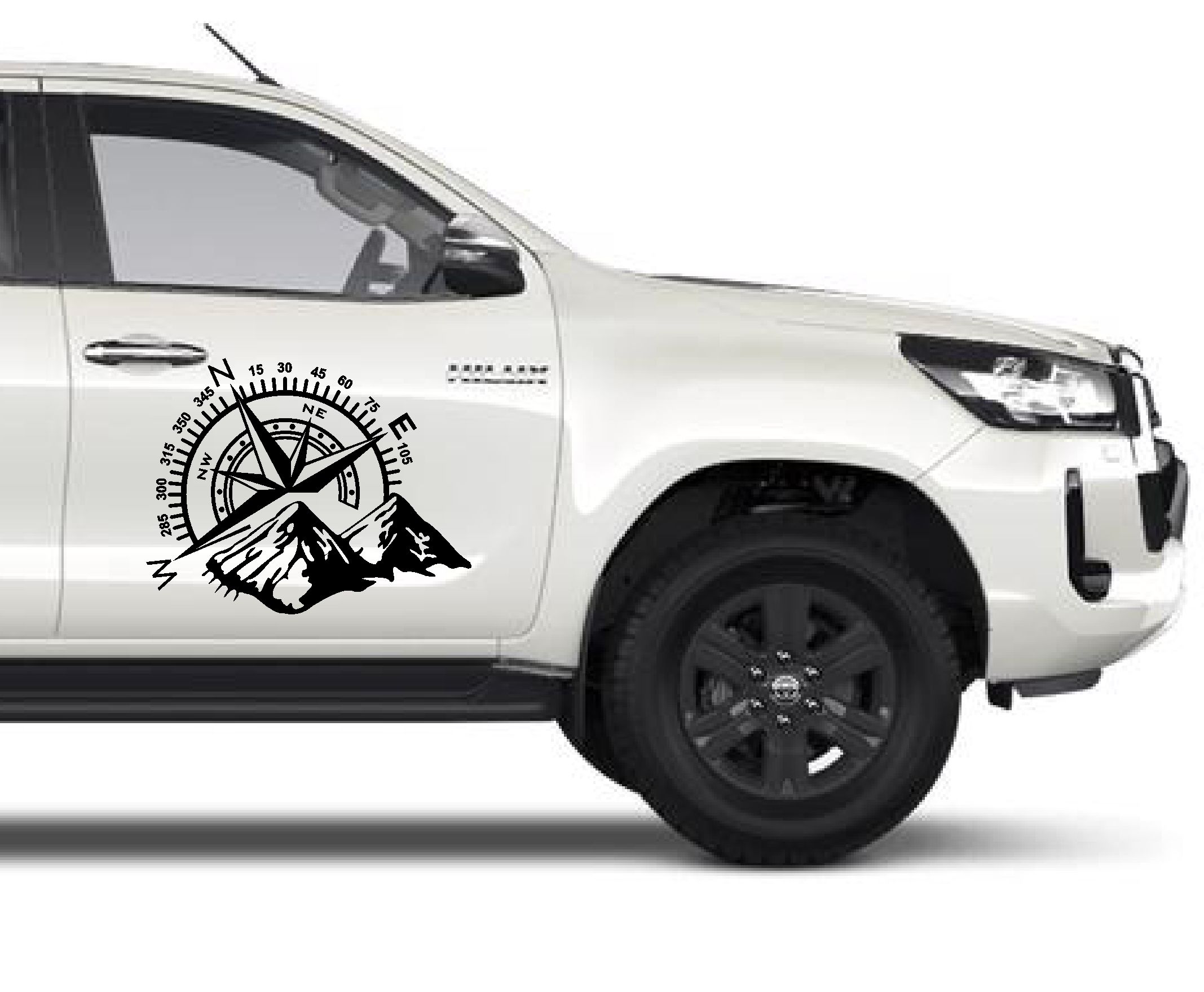 Pusula Ve Dağ Sti̇cker, Off Road Kamp Adventure Kamp Sti̇cker, Araba Oto Karavan Pi̇ckup Sti̇cker 02522 15X12 Cm 