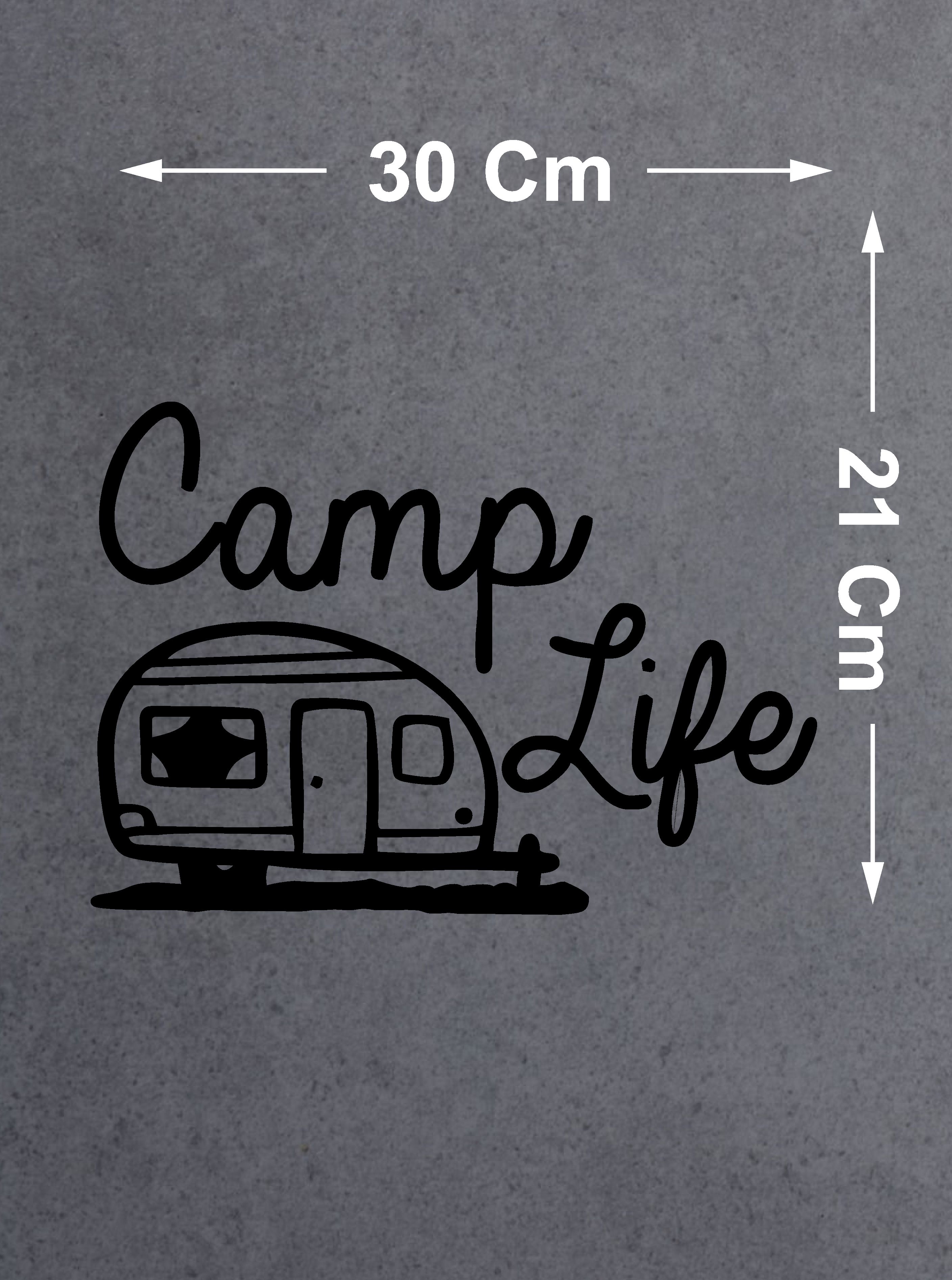 Camp Li̇fe Sti̇cker - Off Road Kamp Adventure 4X4 Kaavan Sti̇cker - Araba Oto Cam Karavan Sti̇cker - 00019 12X8 Cm 