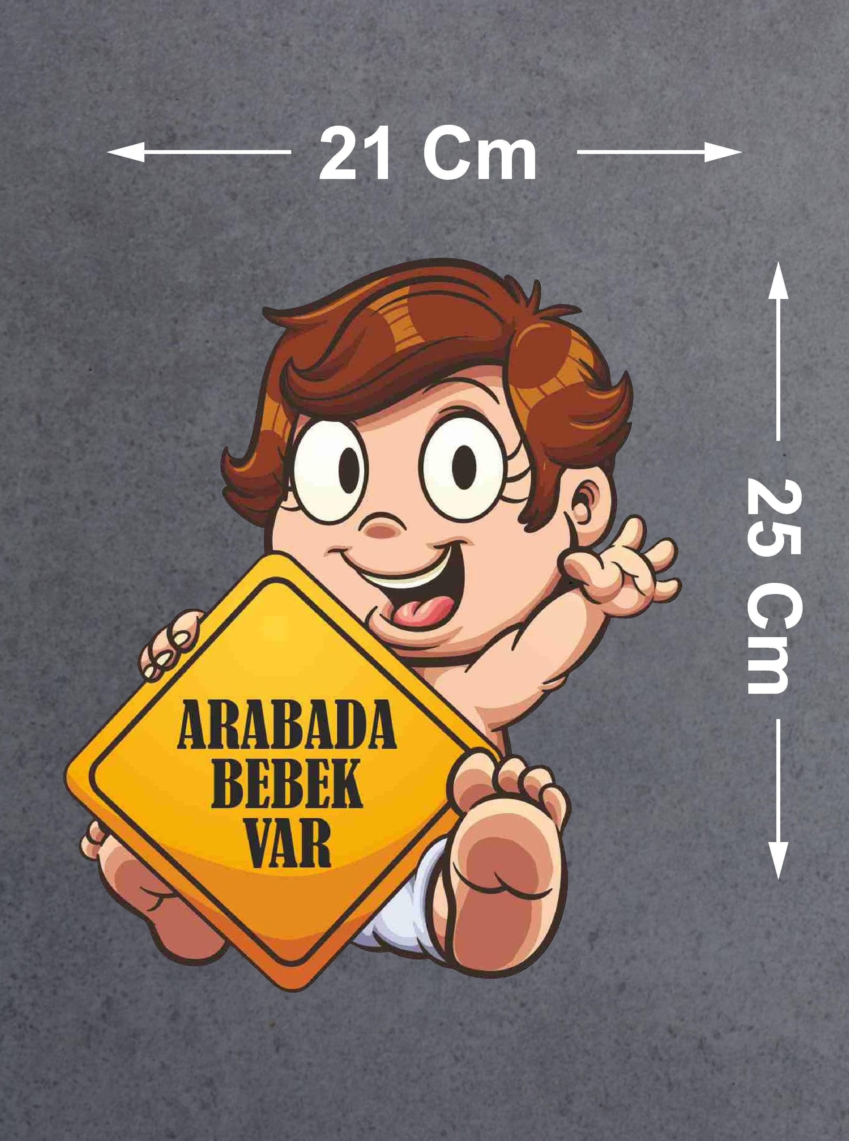 Arabada Bebek Var Sati̇cker - Araba Oto Cam Sti̇cker - 00299 10X8 Cm 