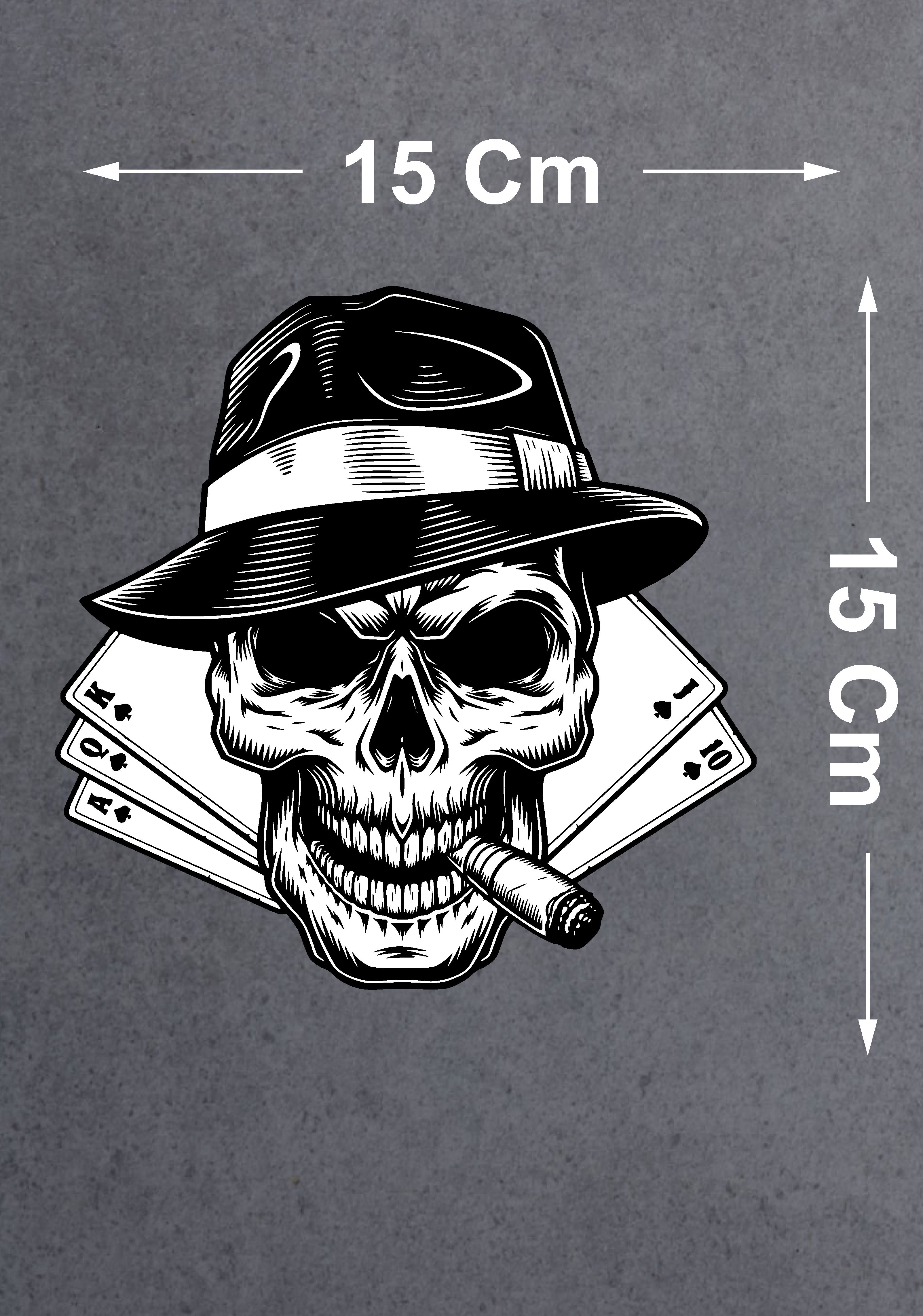 Kurukafa Poker Iskambi̇l Kağıdı Skull Sti̇cker - 00332 10X10 Cm 