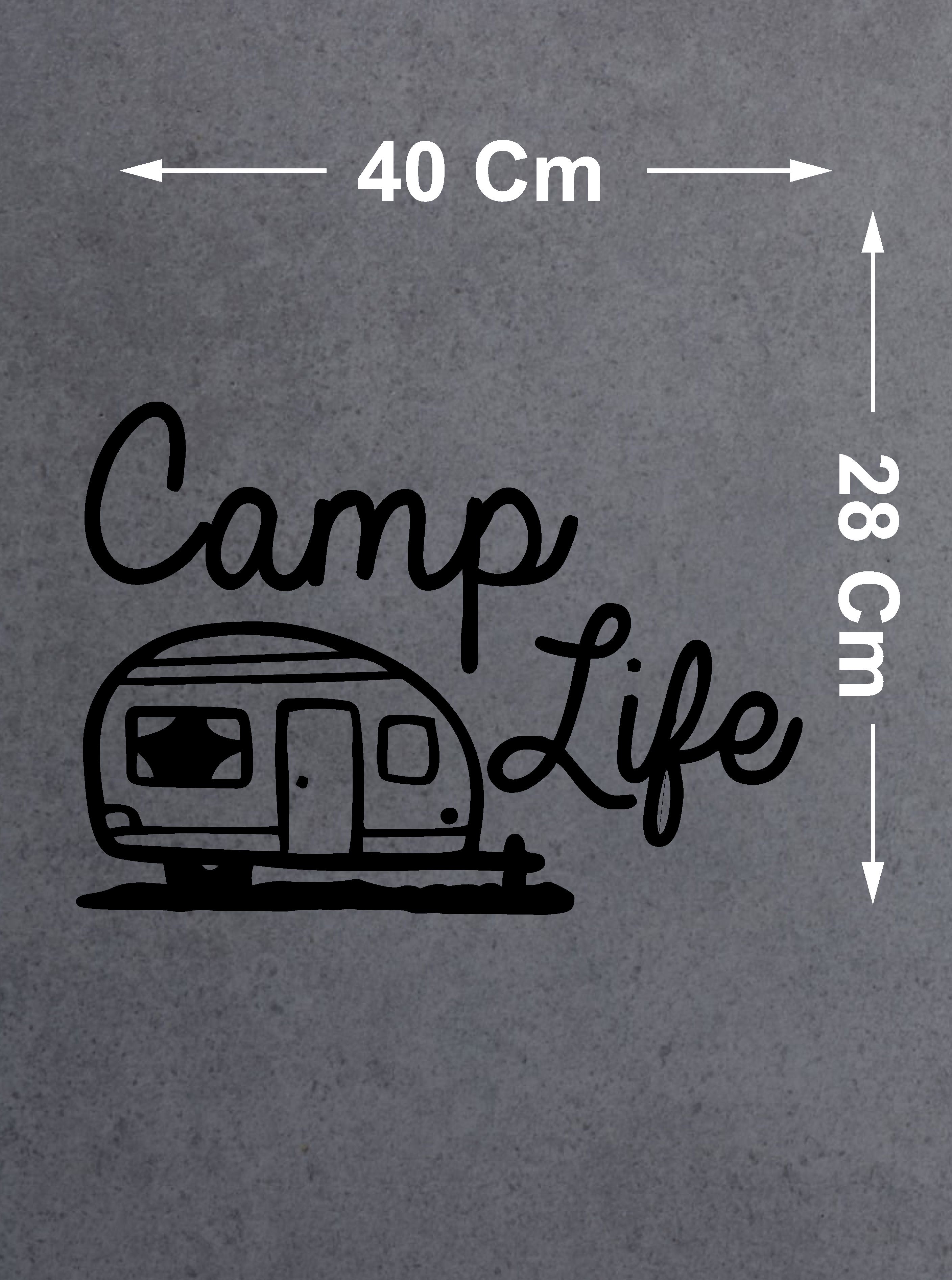 Camp Li̇fe Sti̇cker - Off Road Kamp Adventure 4X4 Kaavan Sti̇cker - Araba Oto Cam Karavan Sti̇cker - 00019 12X8 Cm 