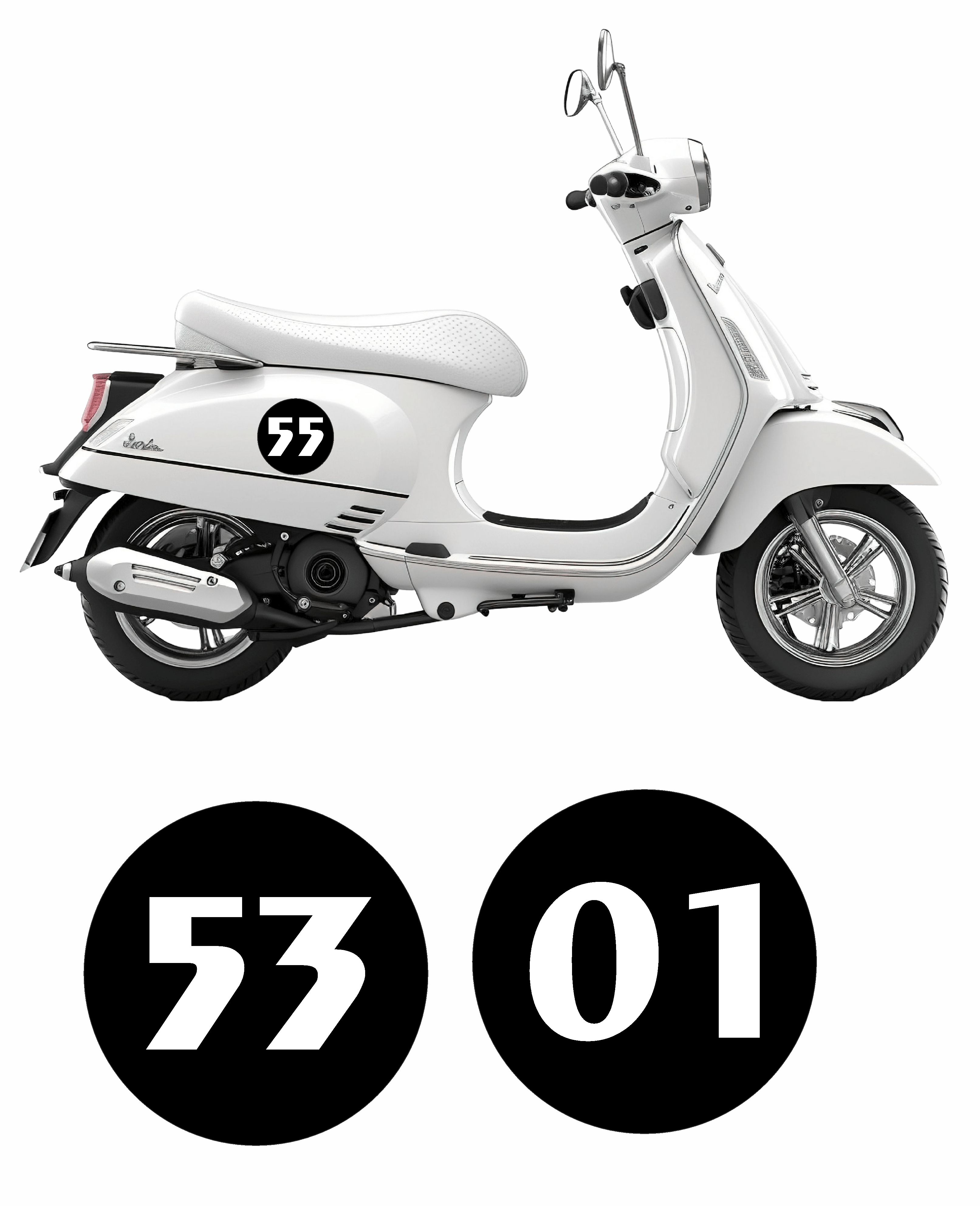 Ki̇şi̇ye Özel 2 Adet Numara Sti̇cker - Motosi̇klet Araba Oto Karavan Cam Sti̇cker - 00099 6X6 Cm 