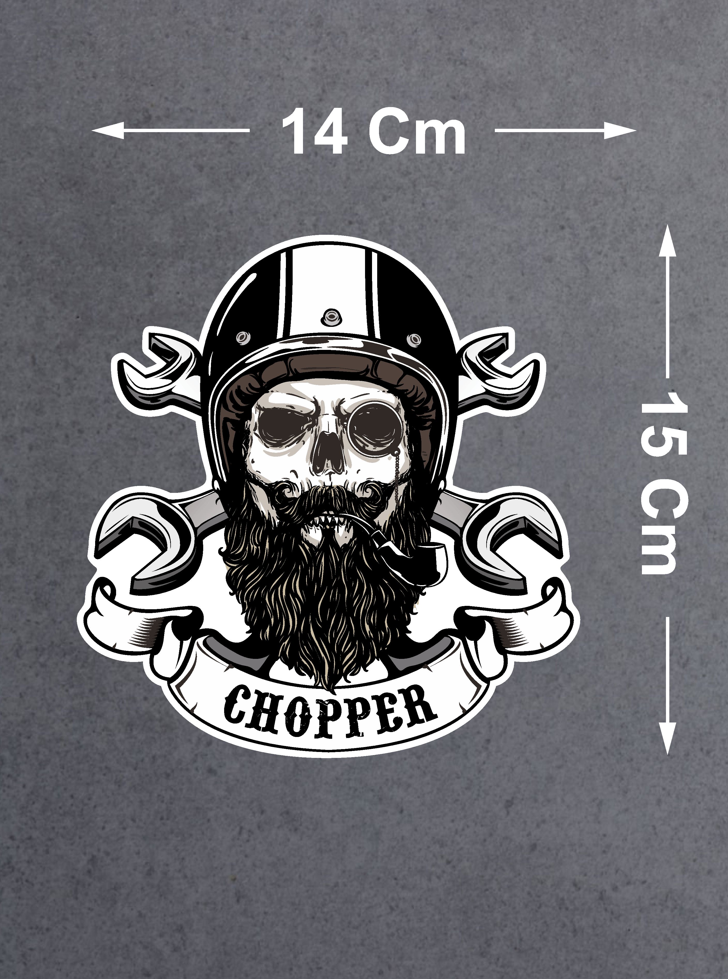 Chopper Kurukafa Sti̇cker - Motosi̇klet Araba Oto Motor Cam Sti̇cker - 00072 10X9 Cm 