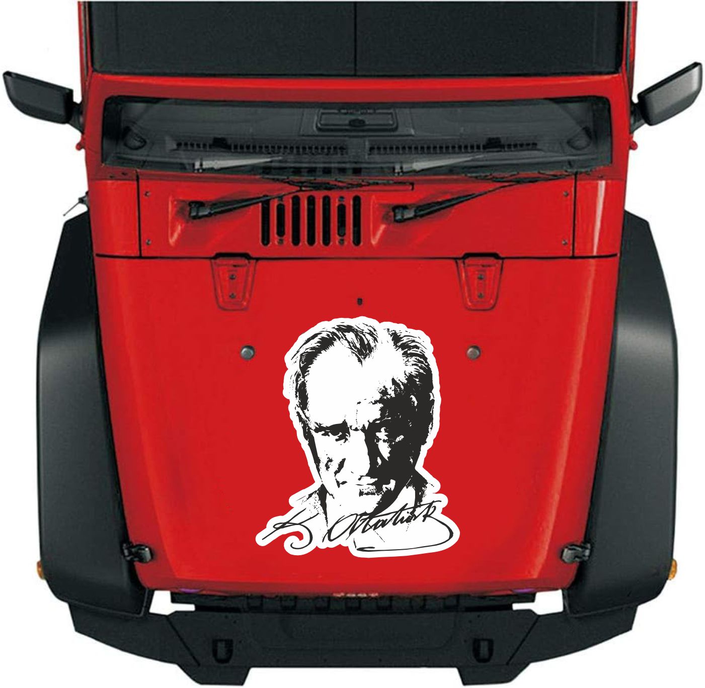 Atatürk - Mustafa Kemal Atatürk Sti̇cker - Araba - Oto - Motosi̇klet Sti̇cker 00017 50X43 Cm 